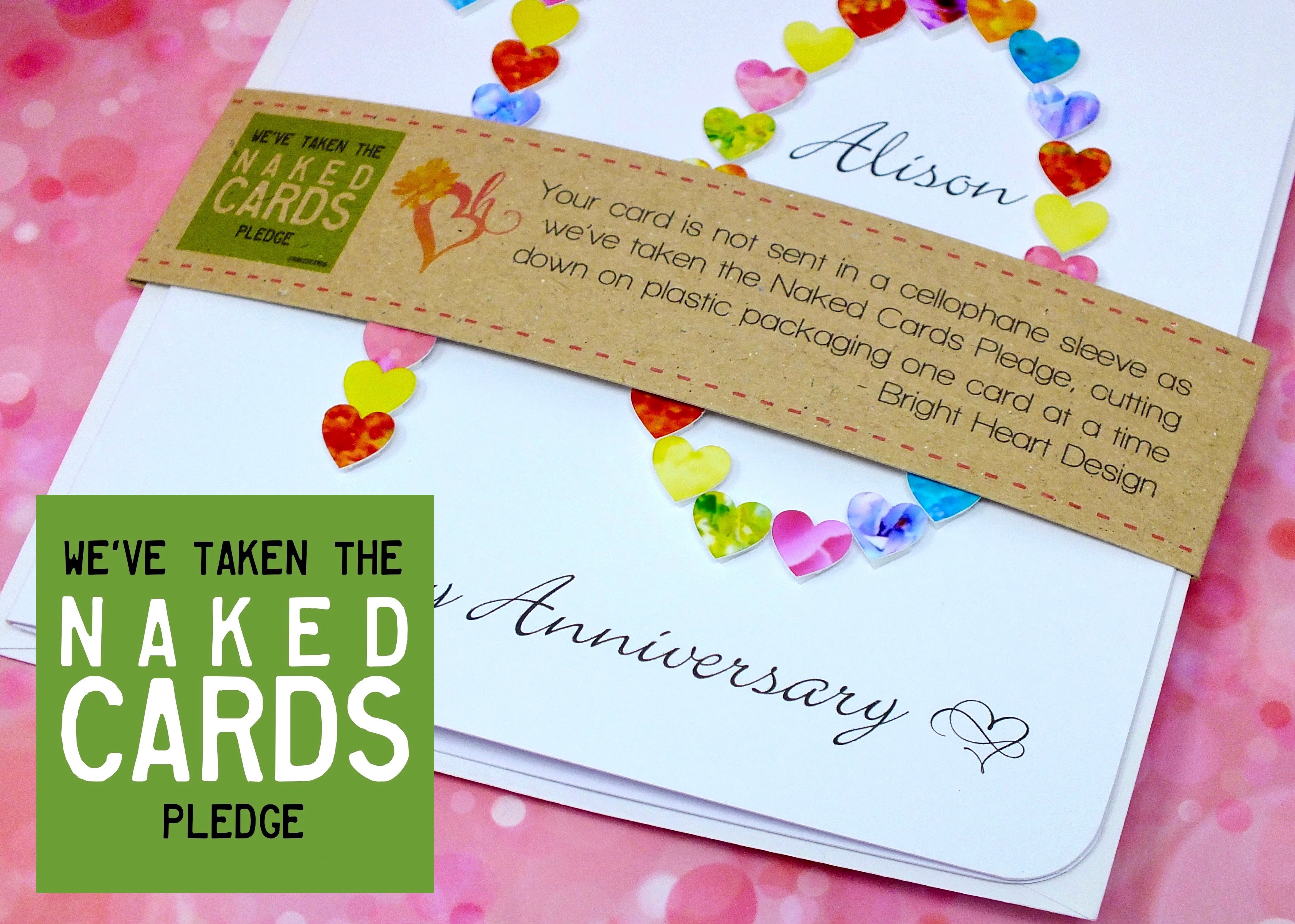 Personalised 10th Wedding Anniversary Card - Hearts Design | New Size Options Available | Bright Heart Design