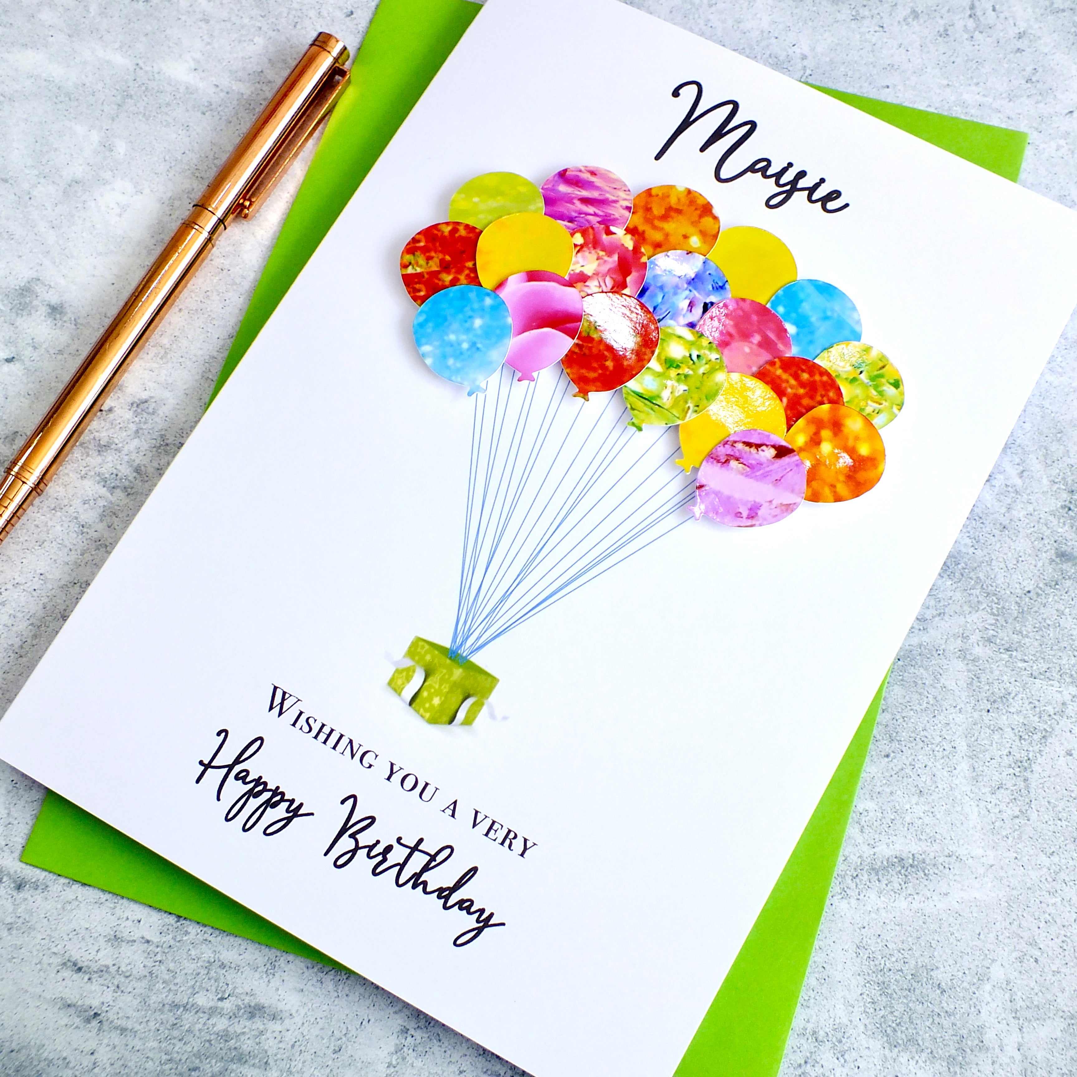 Personalised Birthday Card - Balloons