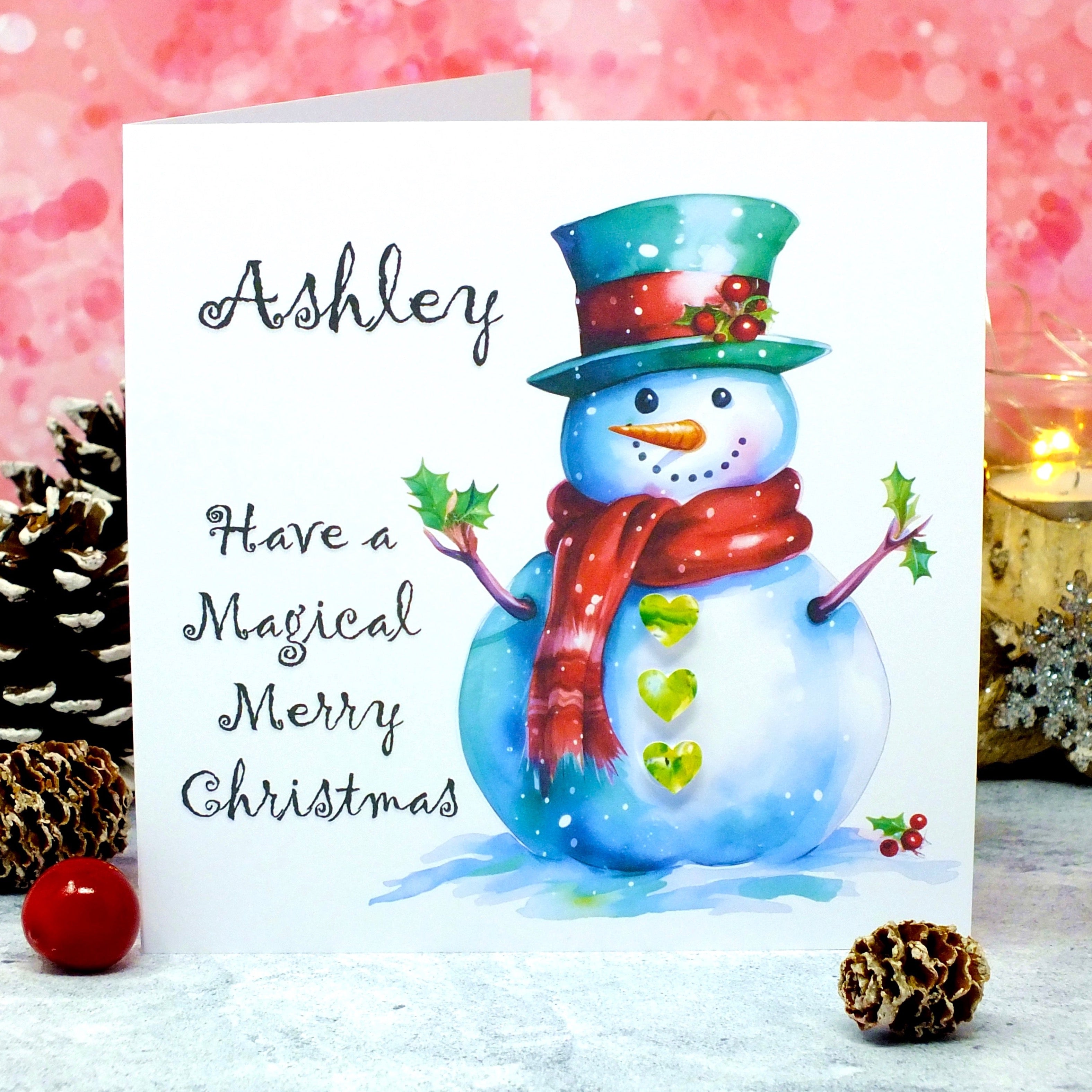 Personalised Snowman Christmas Card