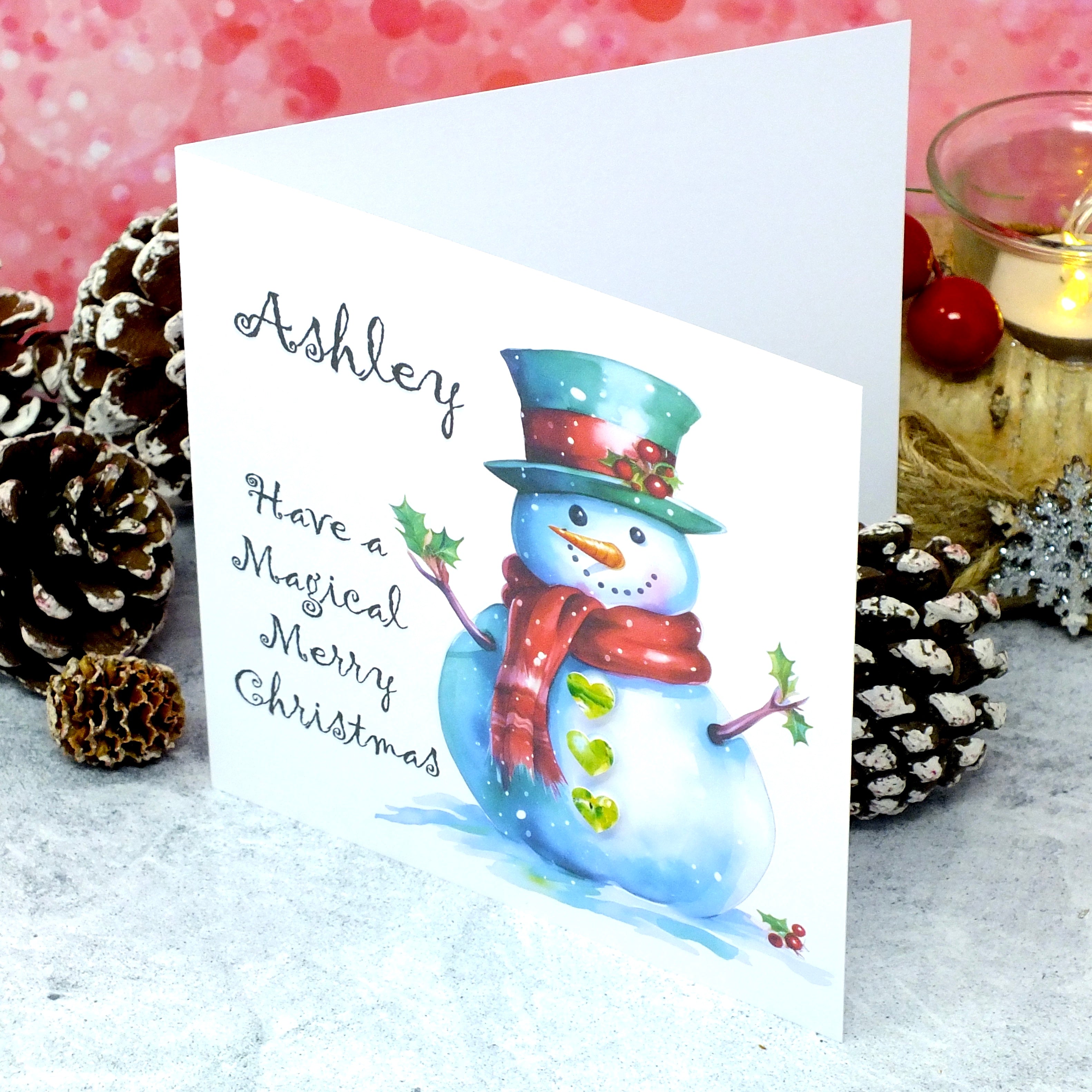 Personalised Snowman Christmas Card