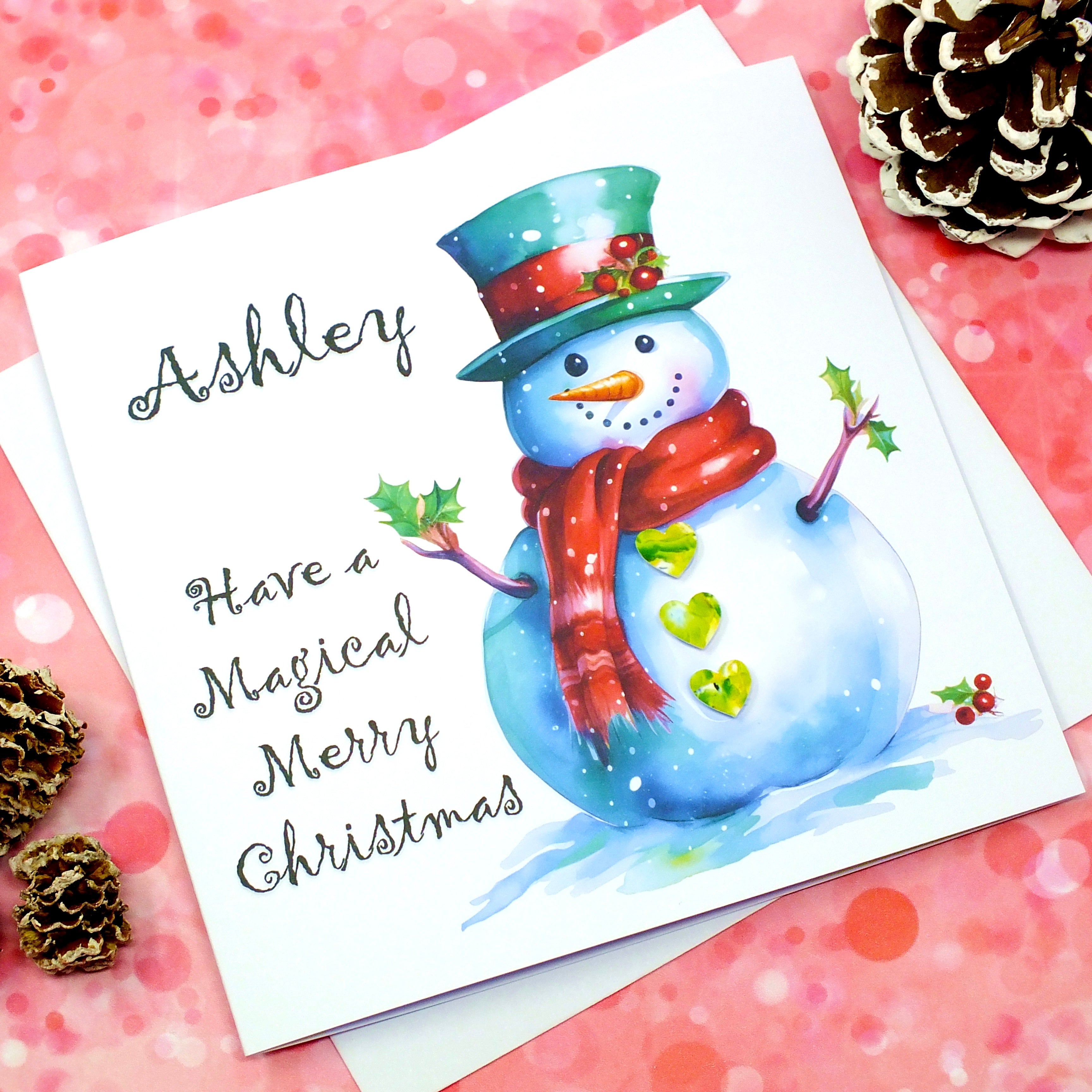 Personalised Snowman Christmas Card