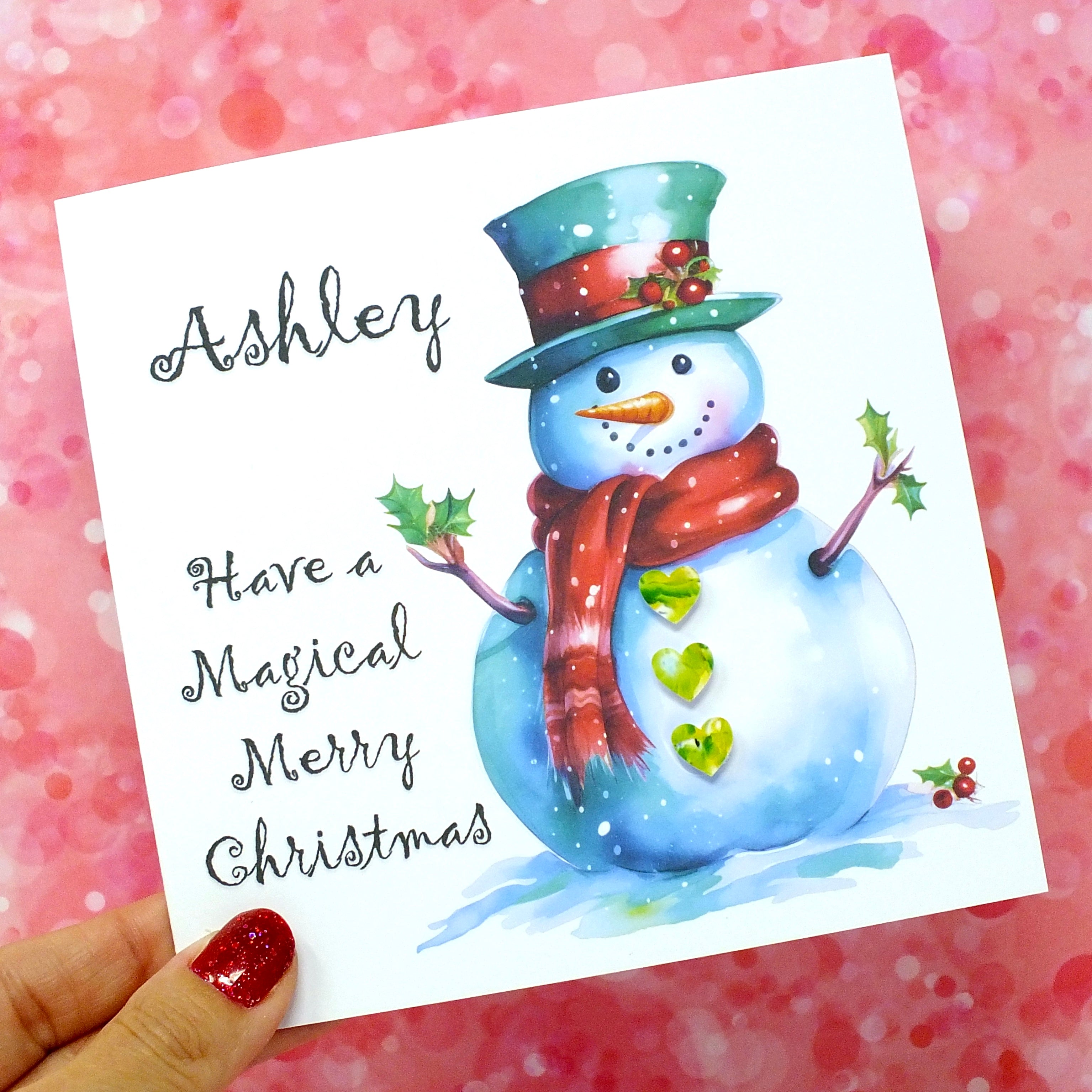 Personalised Snowman Christmas Card