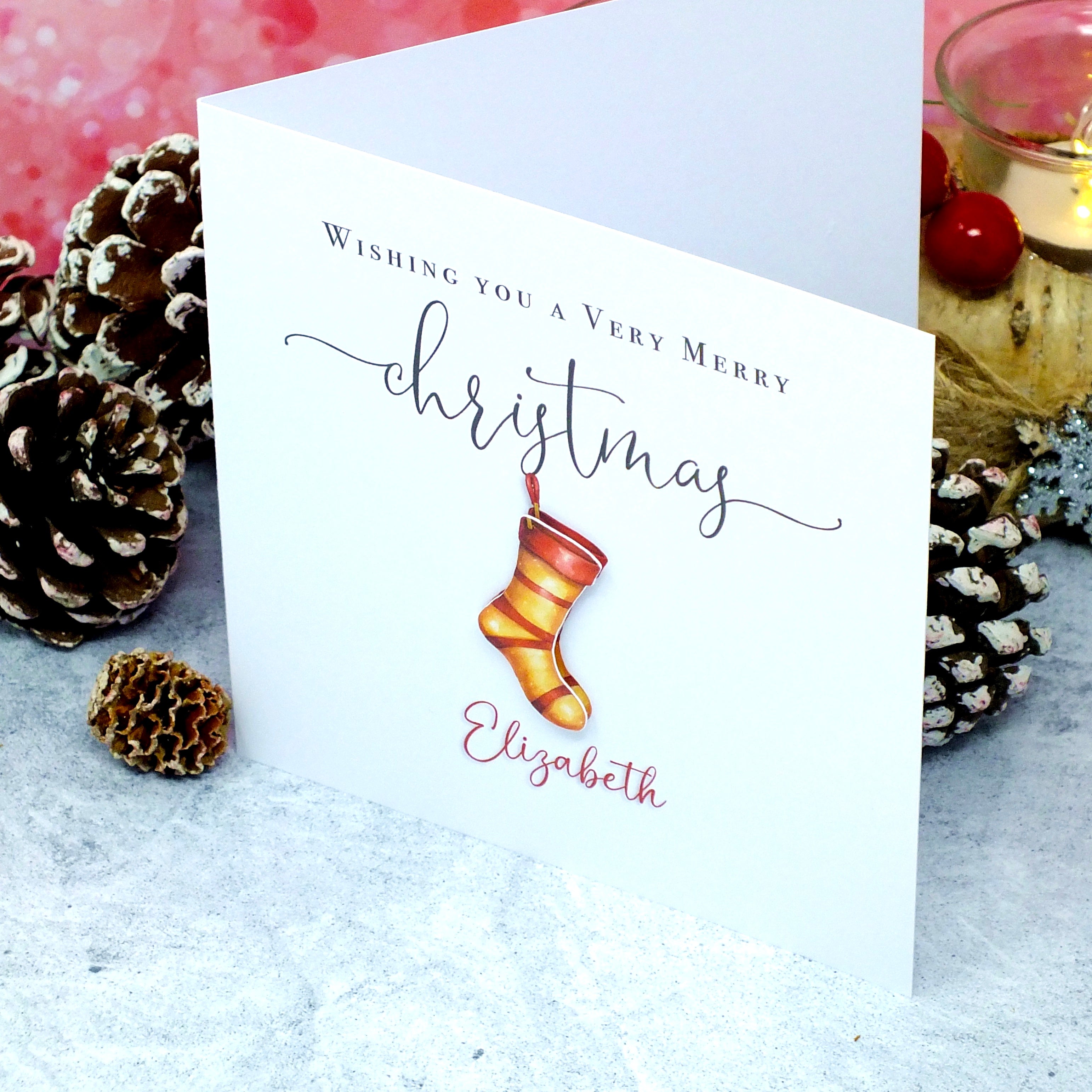 Personalised Christmas Card - Xmas Stocking