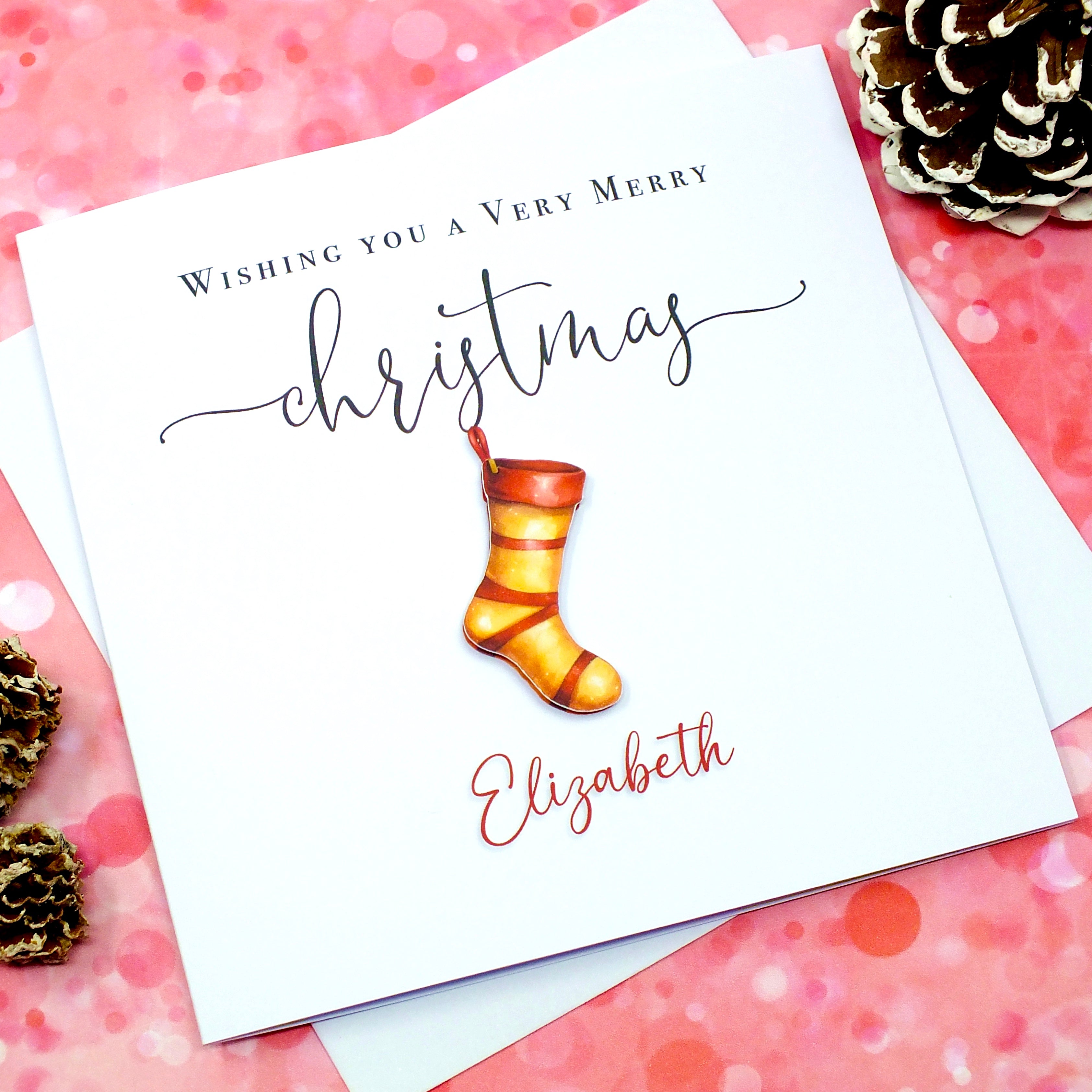 Personalised Christmas Card - Xmas Stocking