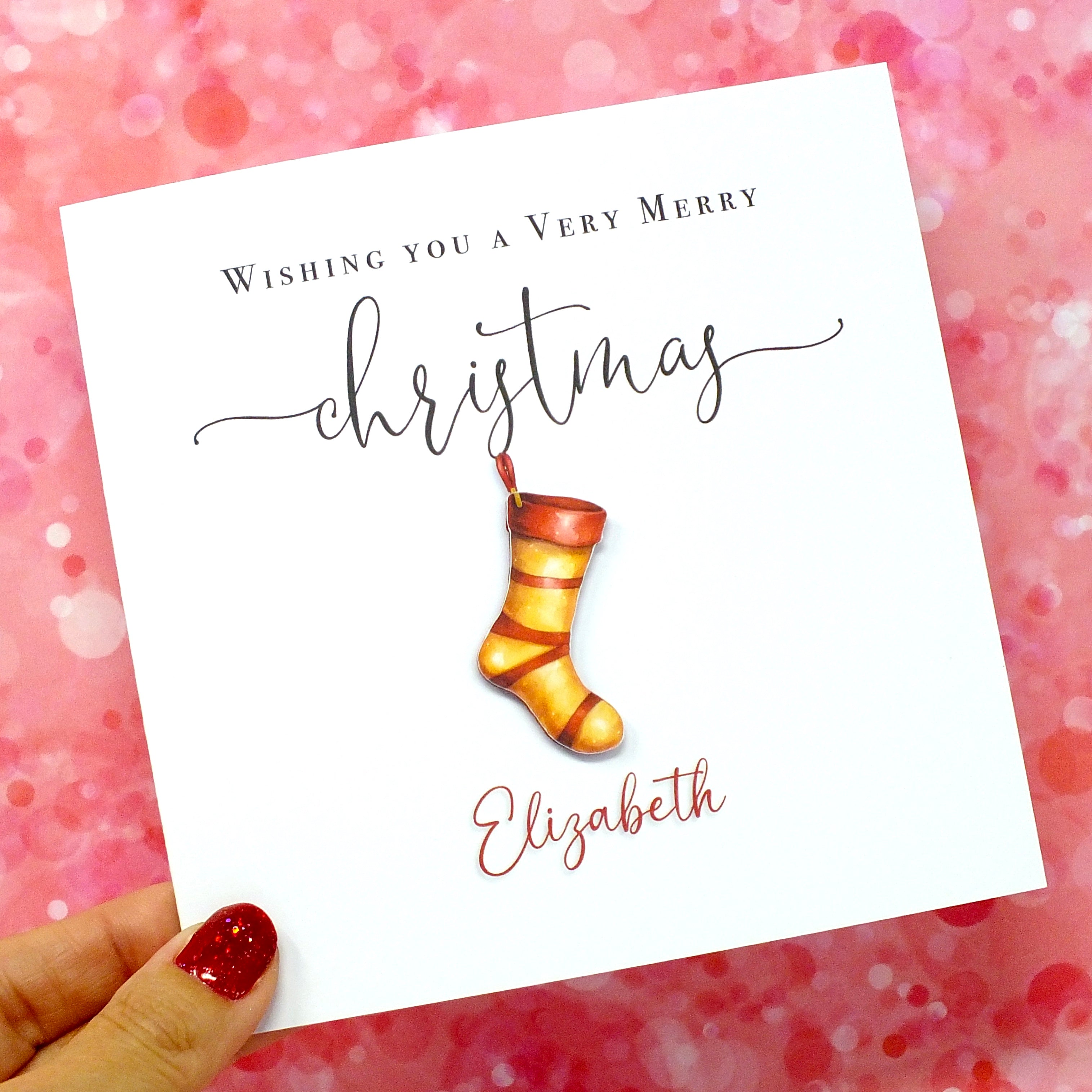 Personalised Christmas Card - Xmas Stocking