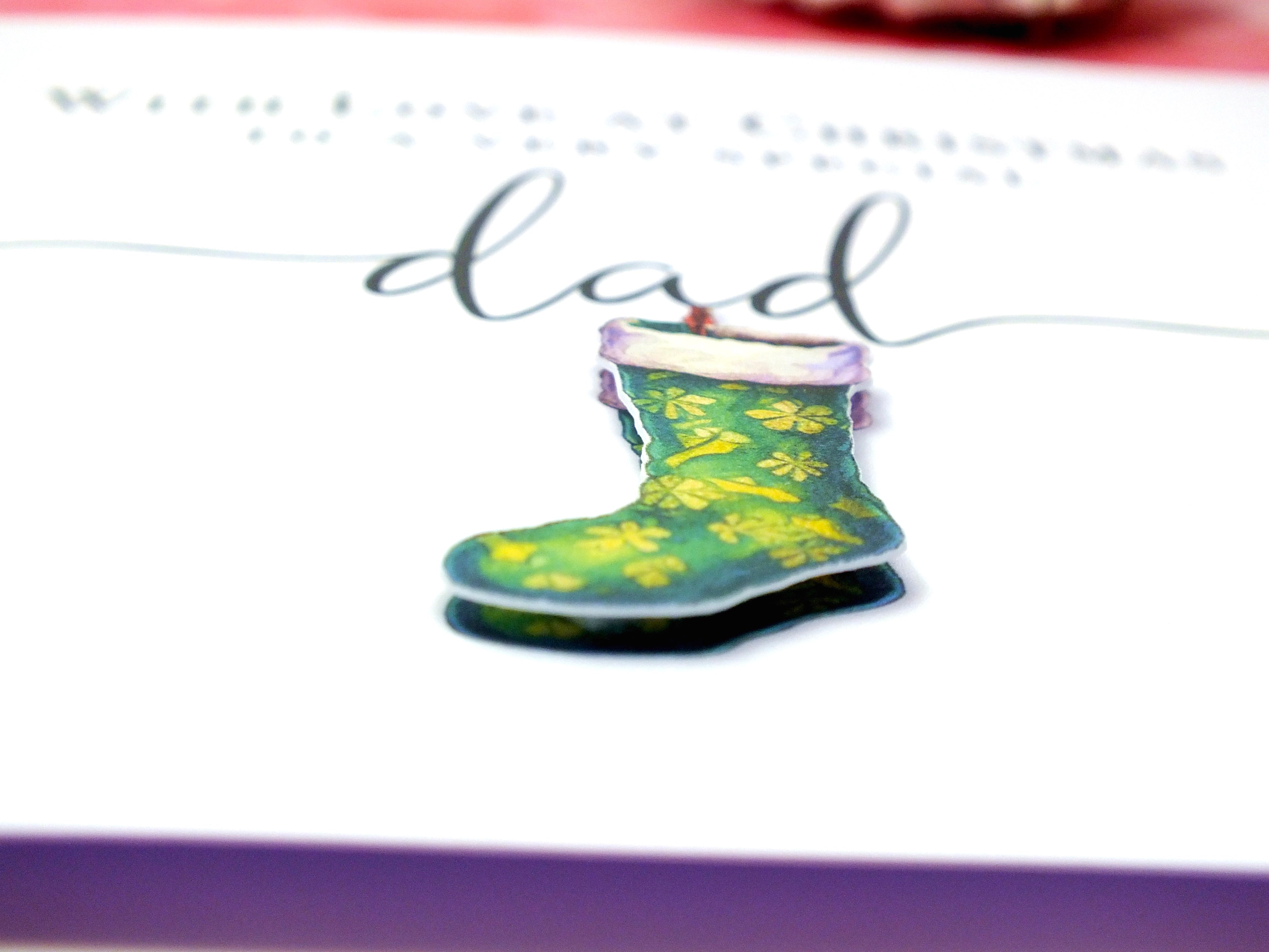 Handmade Christmas Card for Dad - Xmas Stocking