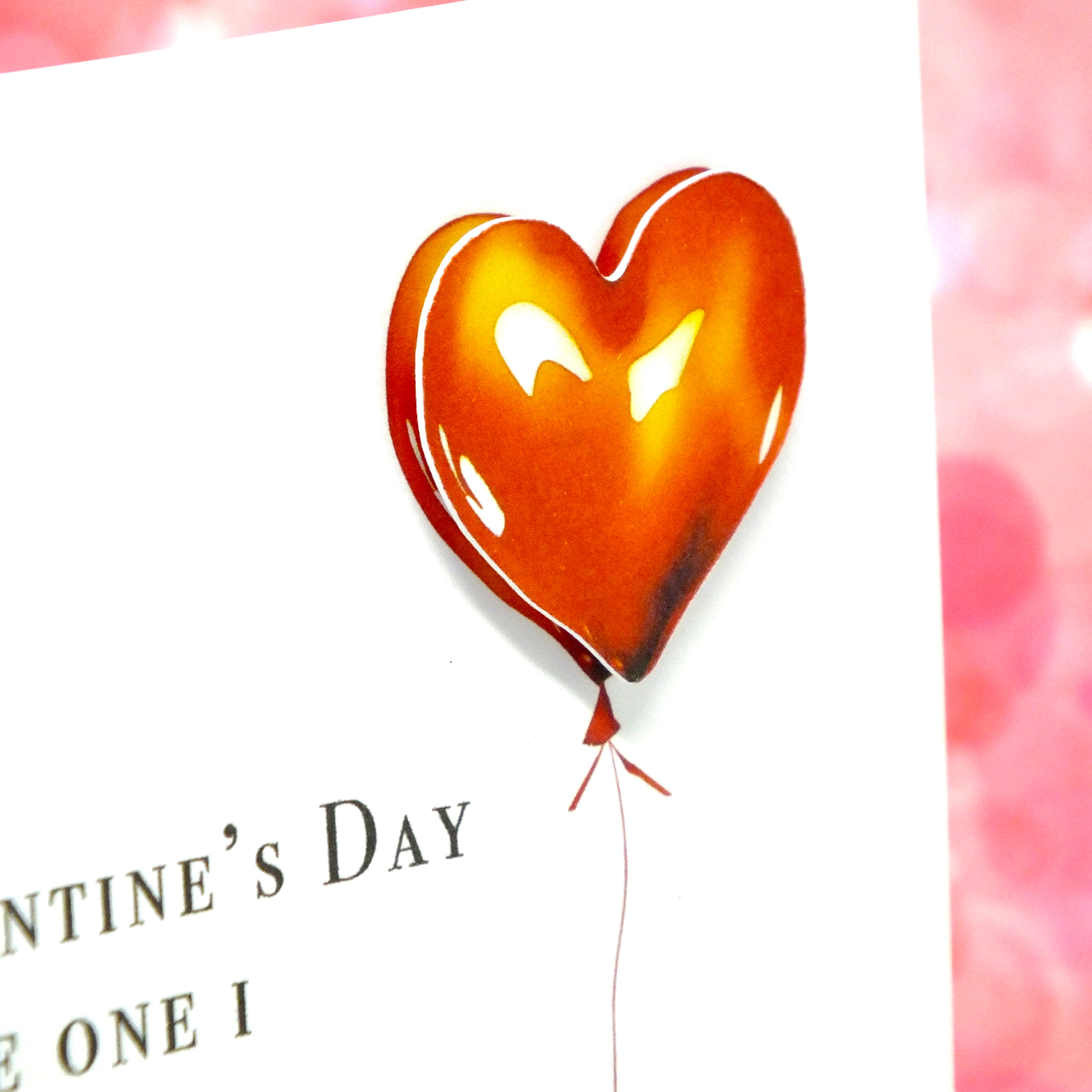 Personalised Valentine's Card to the One I Love - Heart Balloon