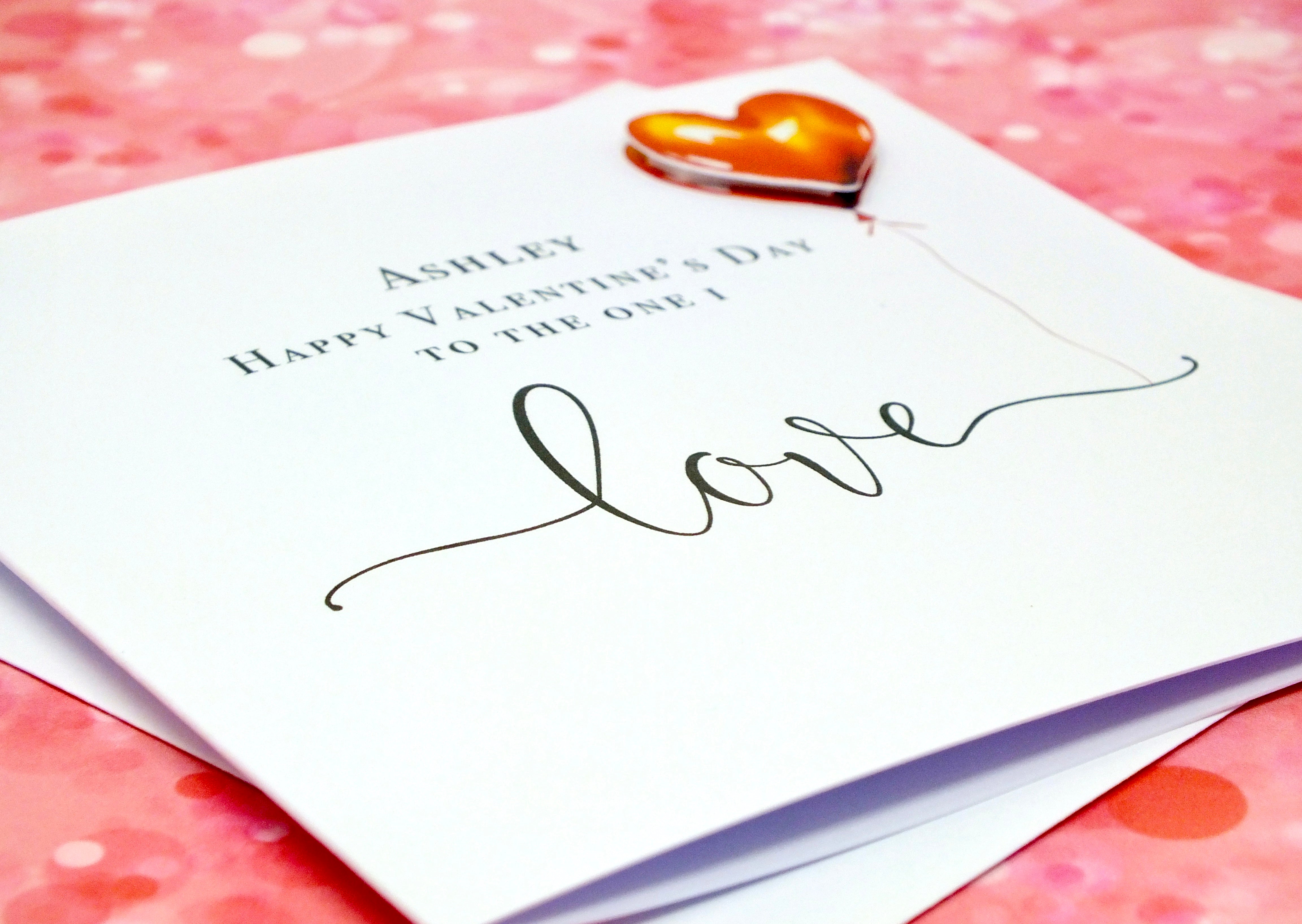 Personalised Valentine's Card to the One I Love - Heart Balloon
