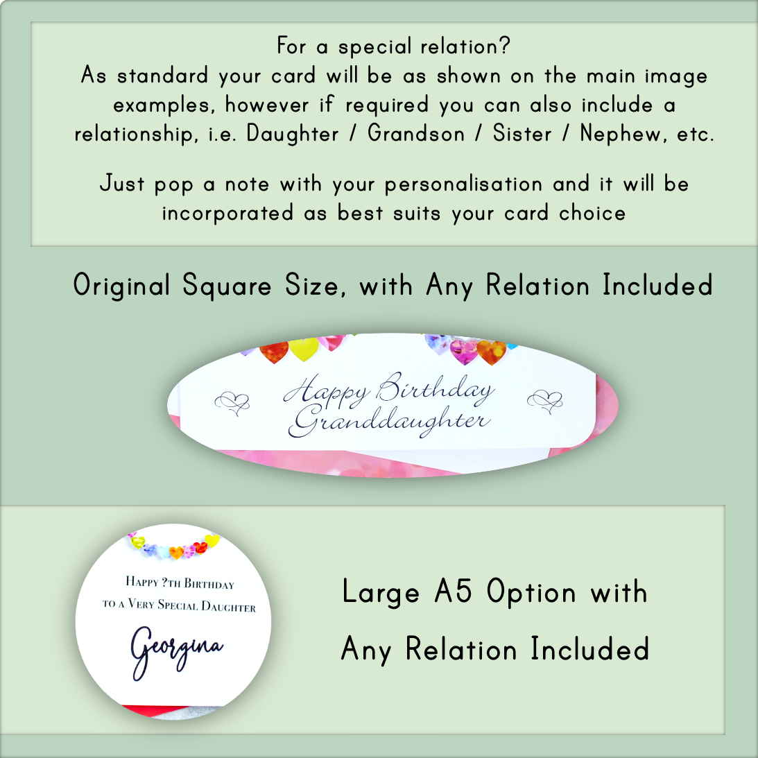 19th Birthday Card - Hearts, Personalised