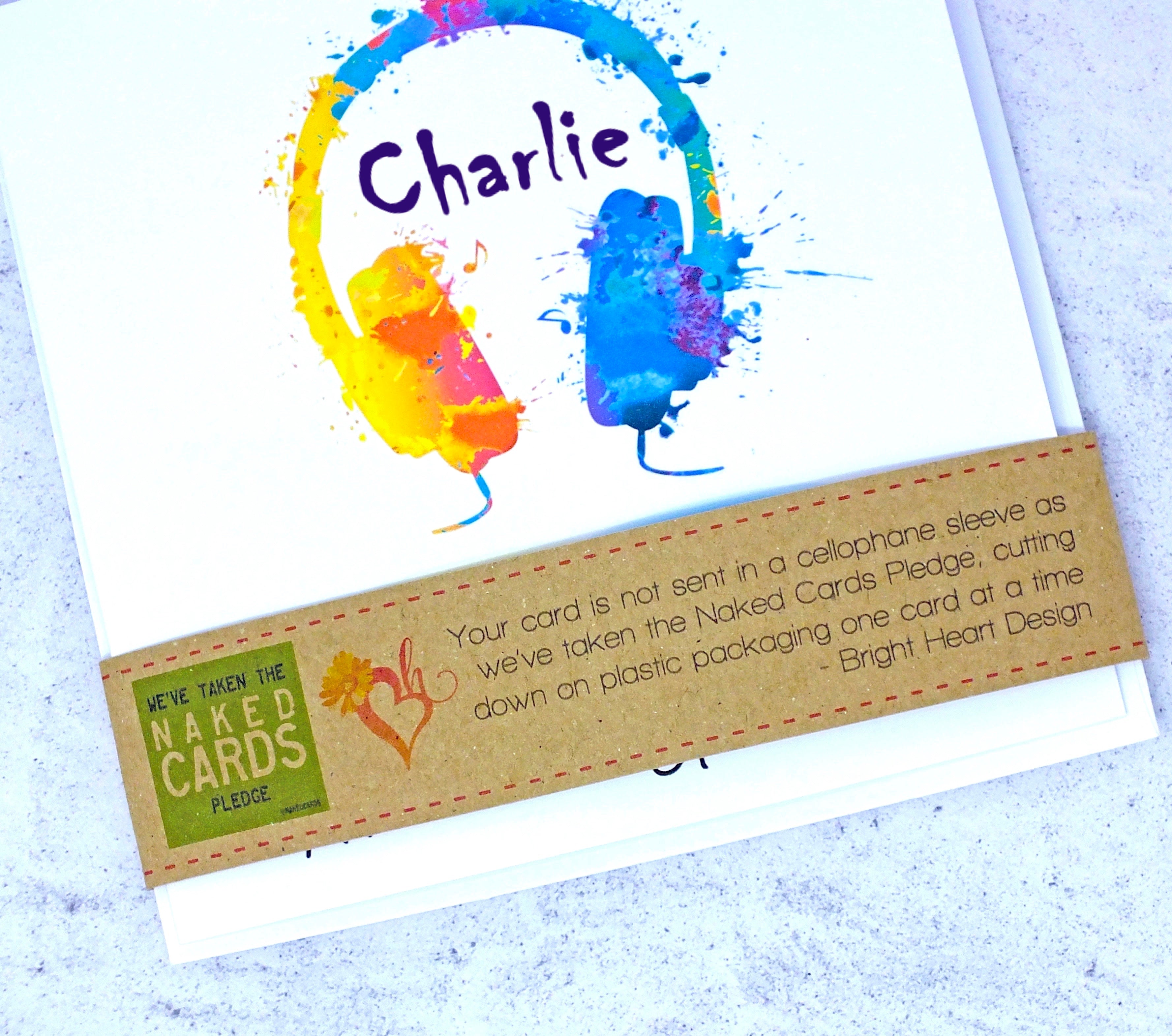 Personalised Nephew Birthday Card - Colourful Headphones