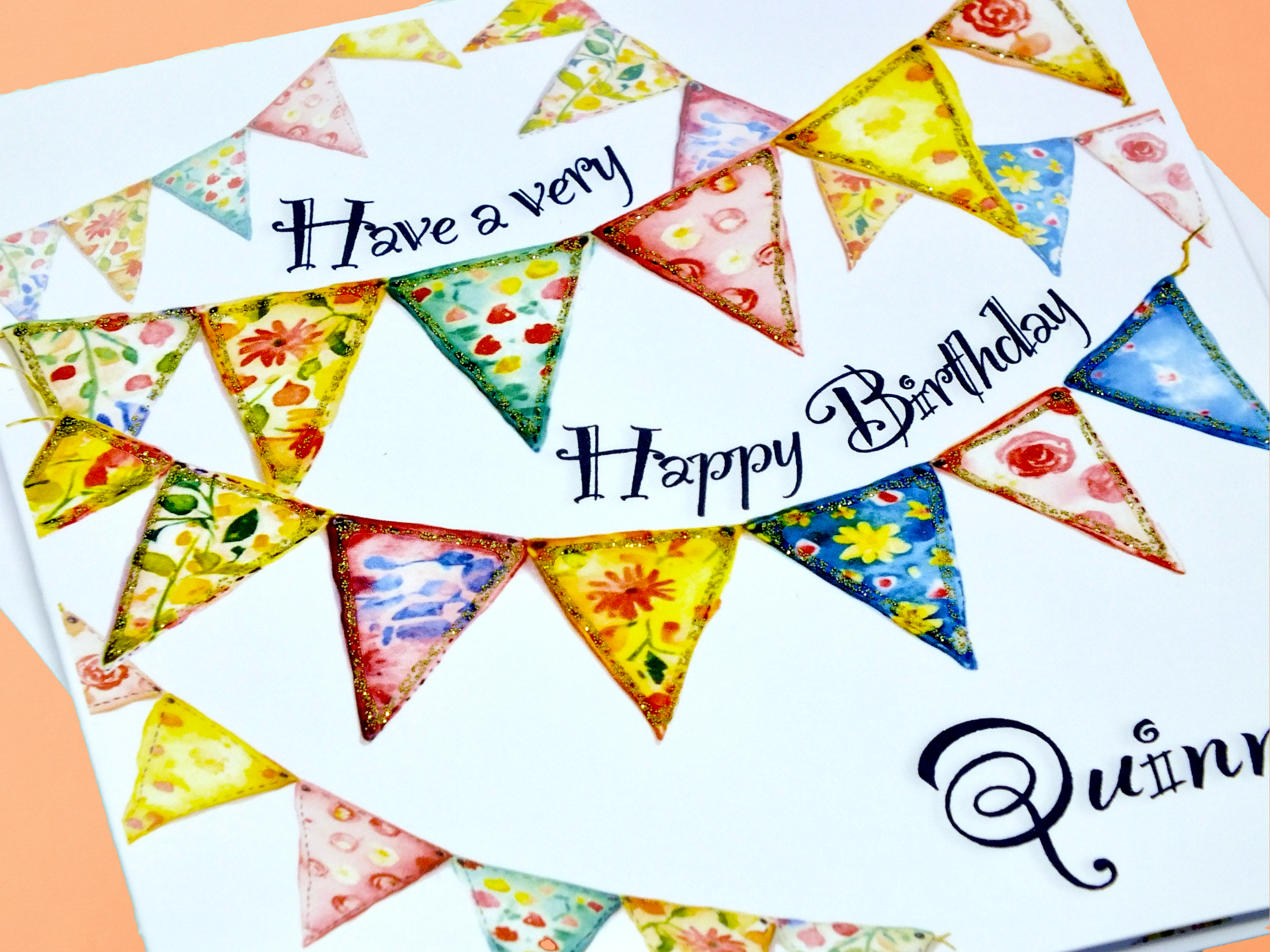 'Bunting' Personalised Birthday Card