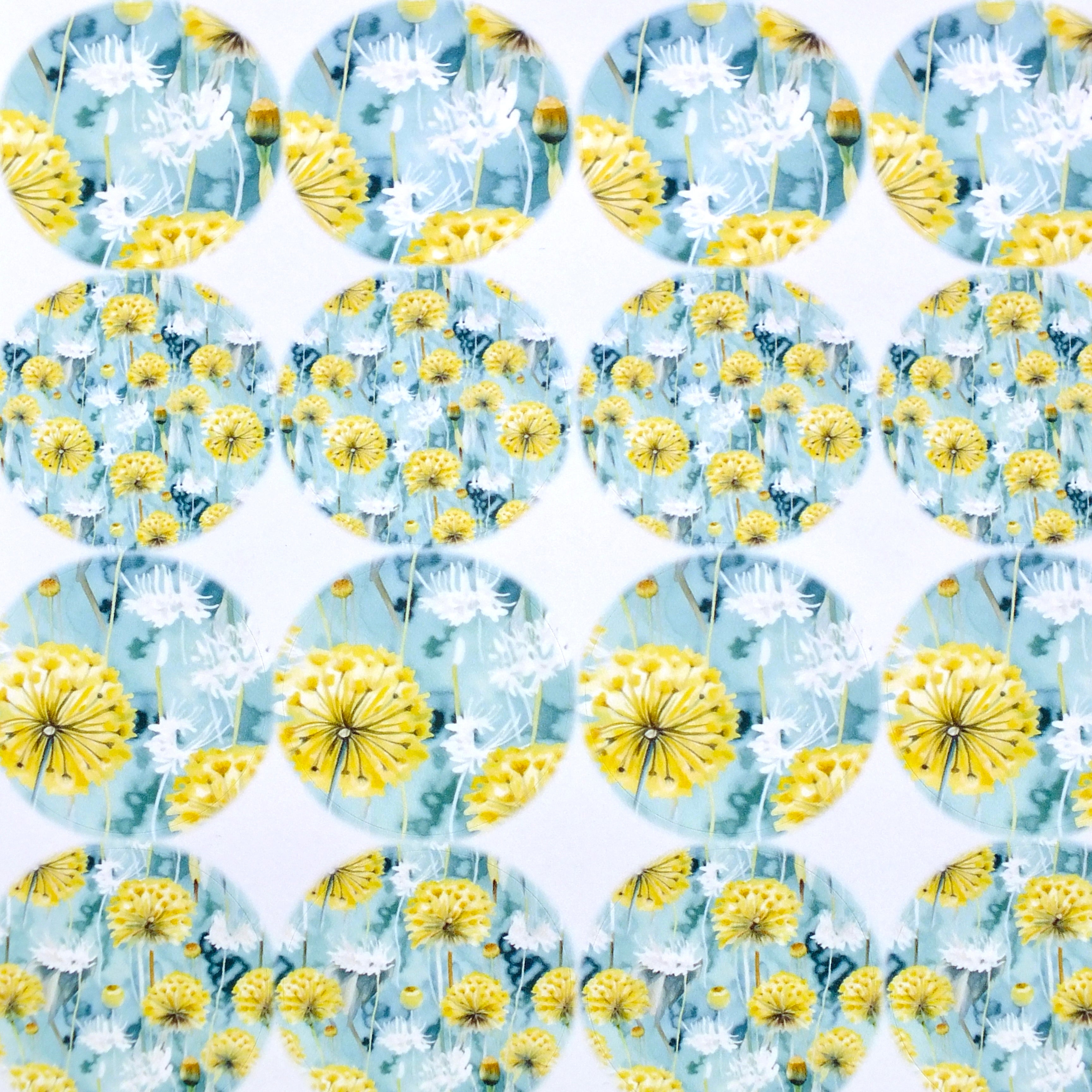 Decorative Stickers - Dandelion Design - Round