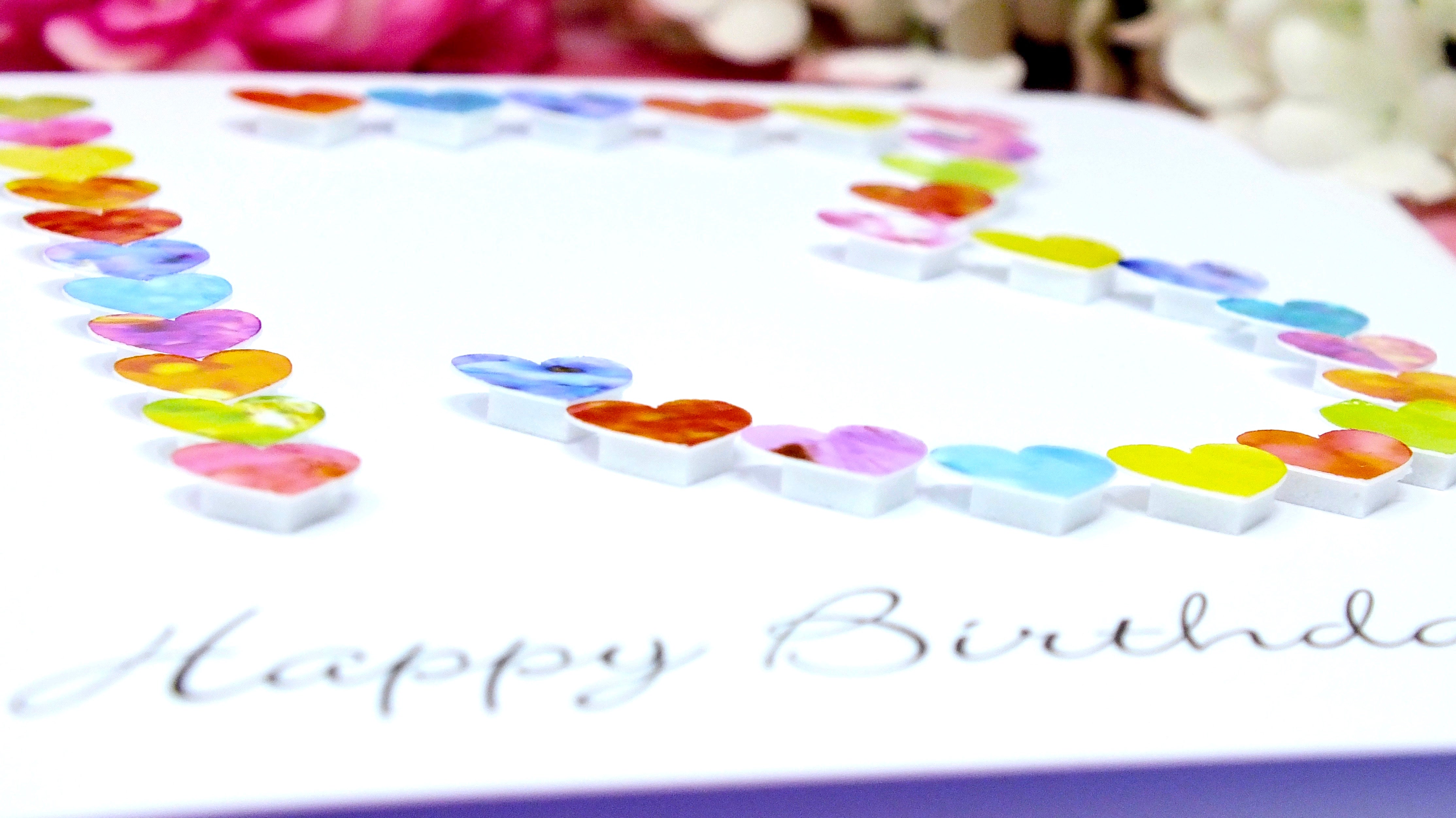 Personalised 13th Birthday Card - Colourful Hearts Design | New Size Options Available | Bright Heart Design