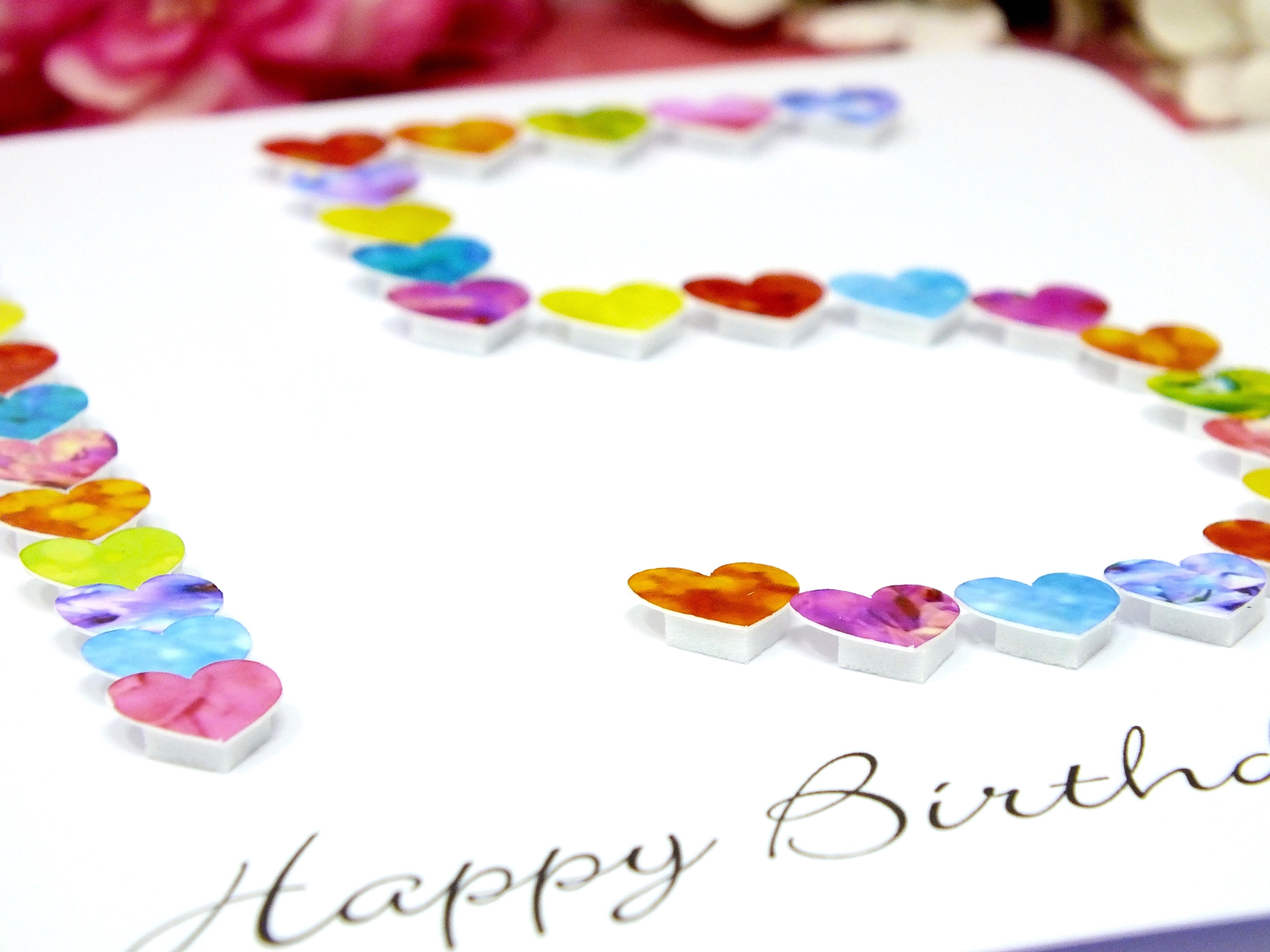 15th Birthday Card - Hearts, Personalised Close Up B