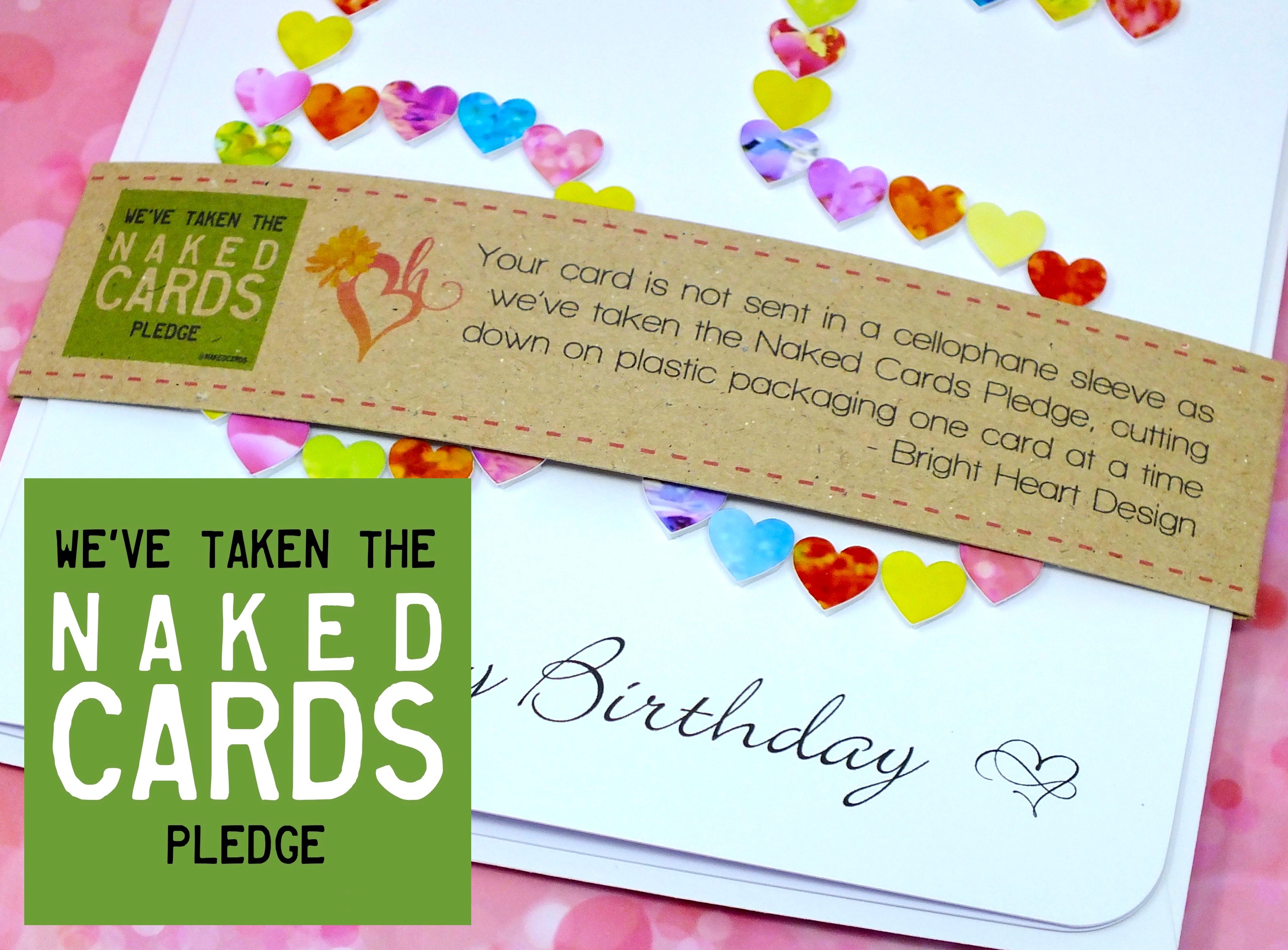 65th Birthday Card - Hearts, Personalised + Band