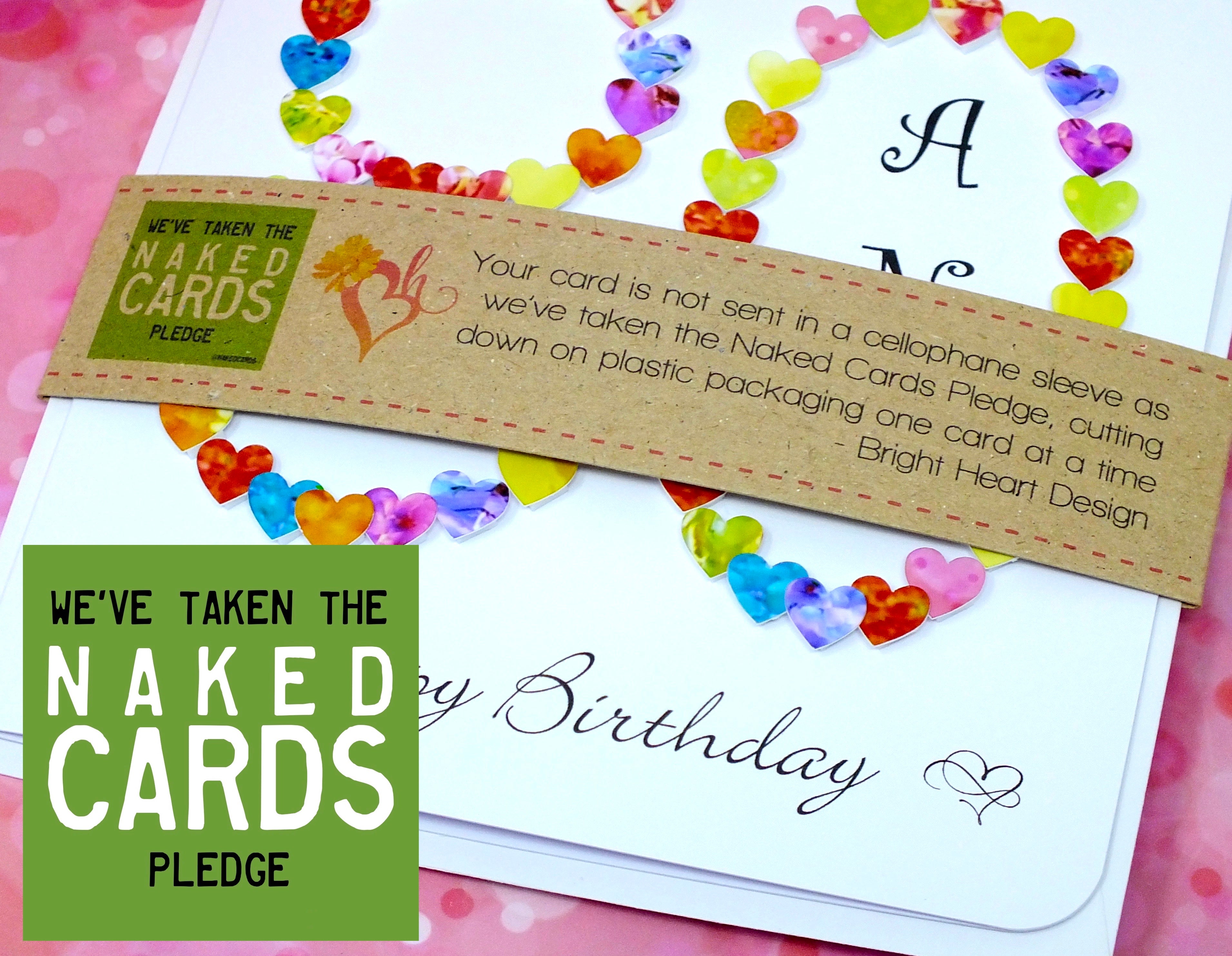 80th Birthday Card - Hearts, Personalised + Band