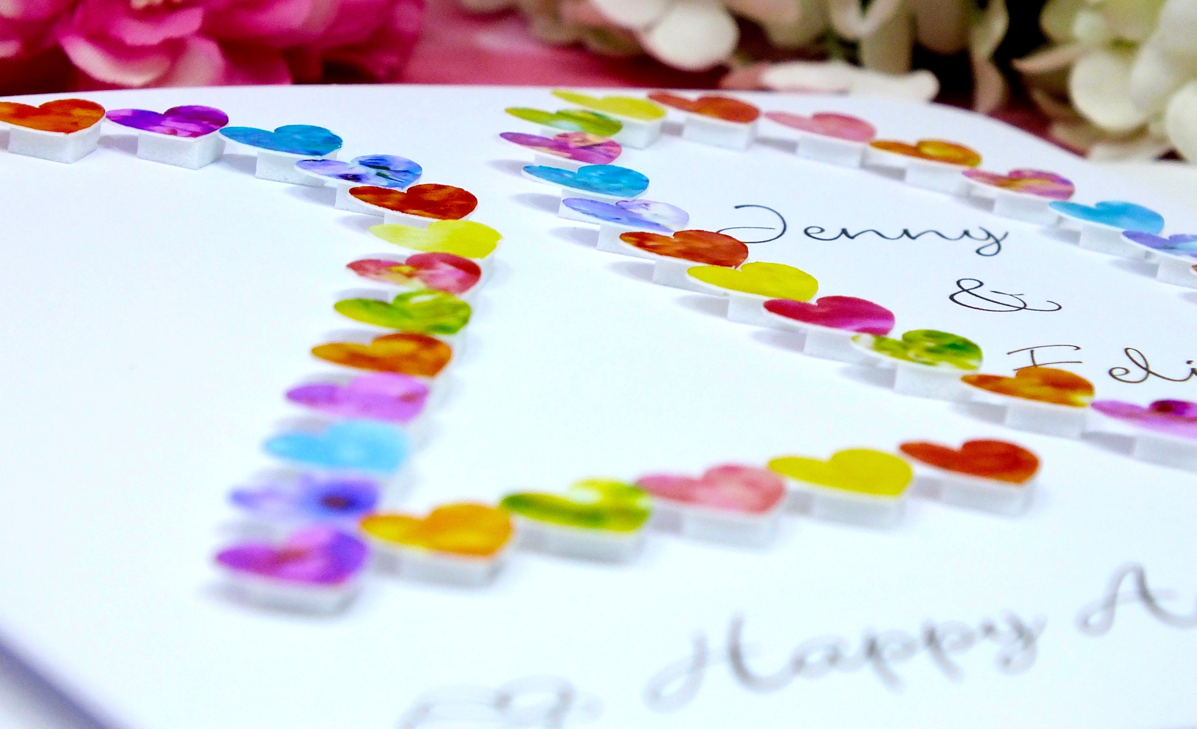 20th Wedding Anniversary Card - Hearts, Personalised