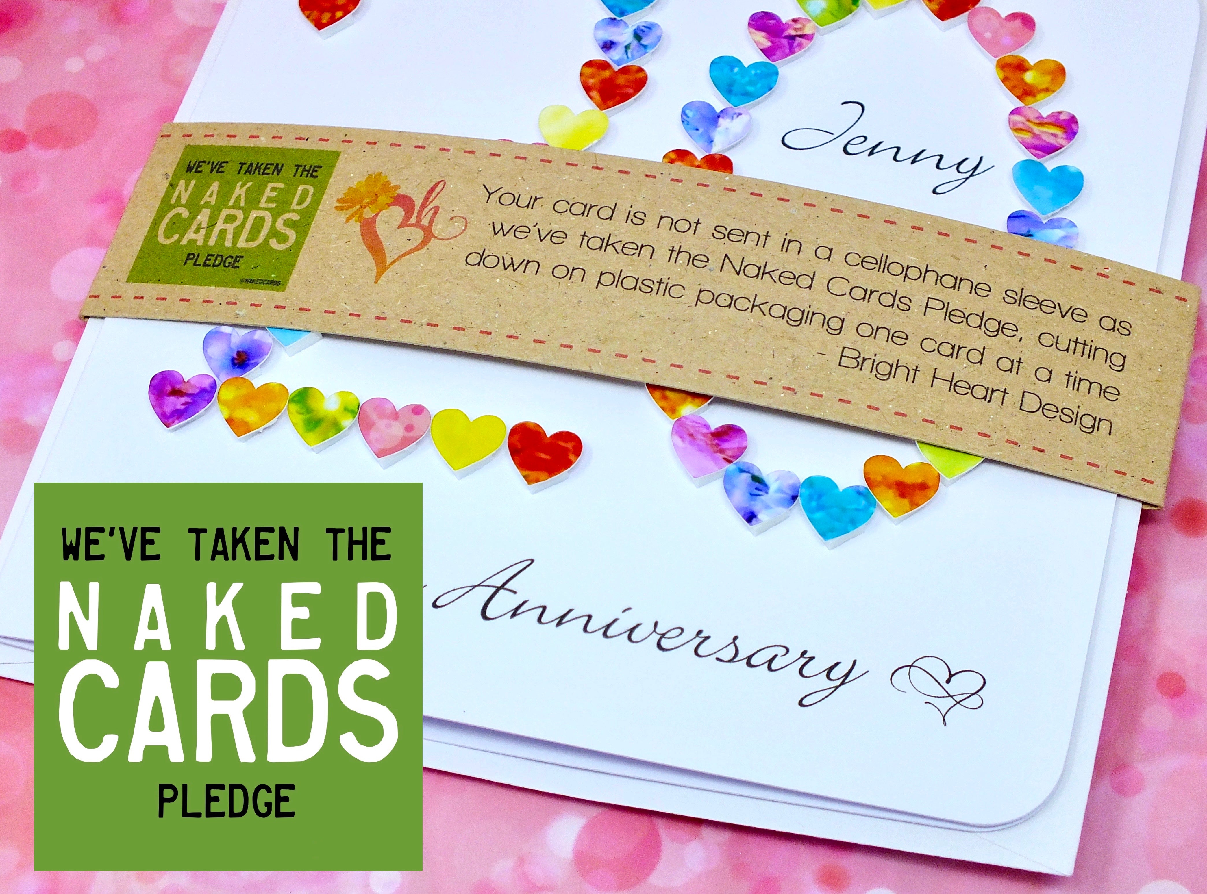 20th Wedding Anniversary Card - Hearts, Personalised