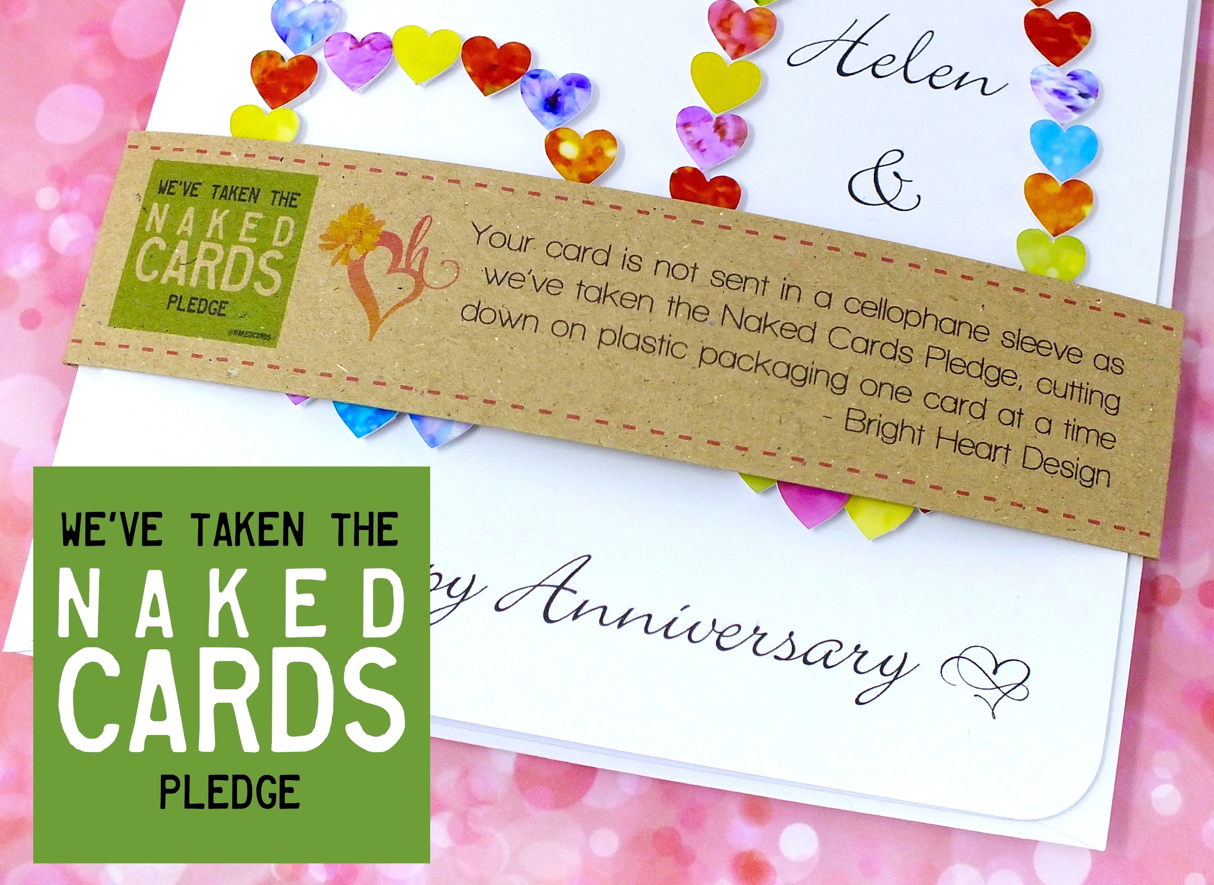 Diamond 60th Wedding Anniversary Card - Hearts, Personalised + Band