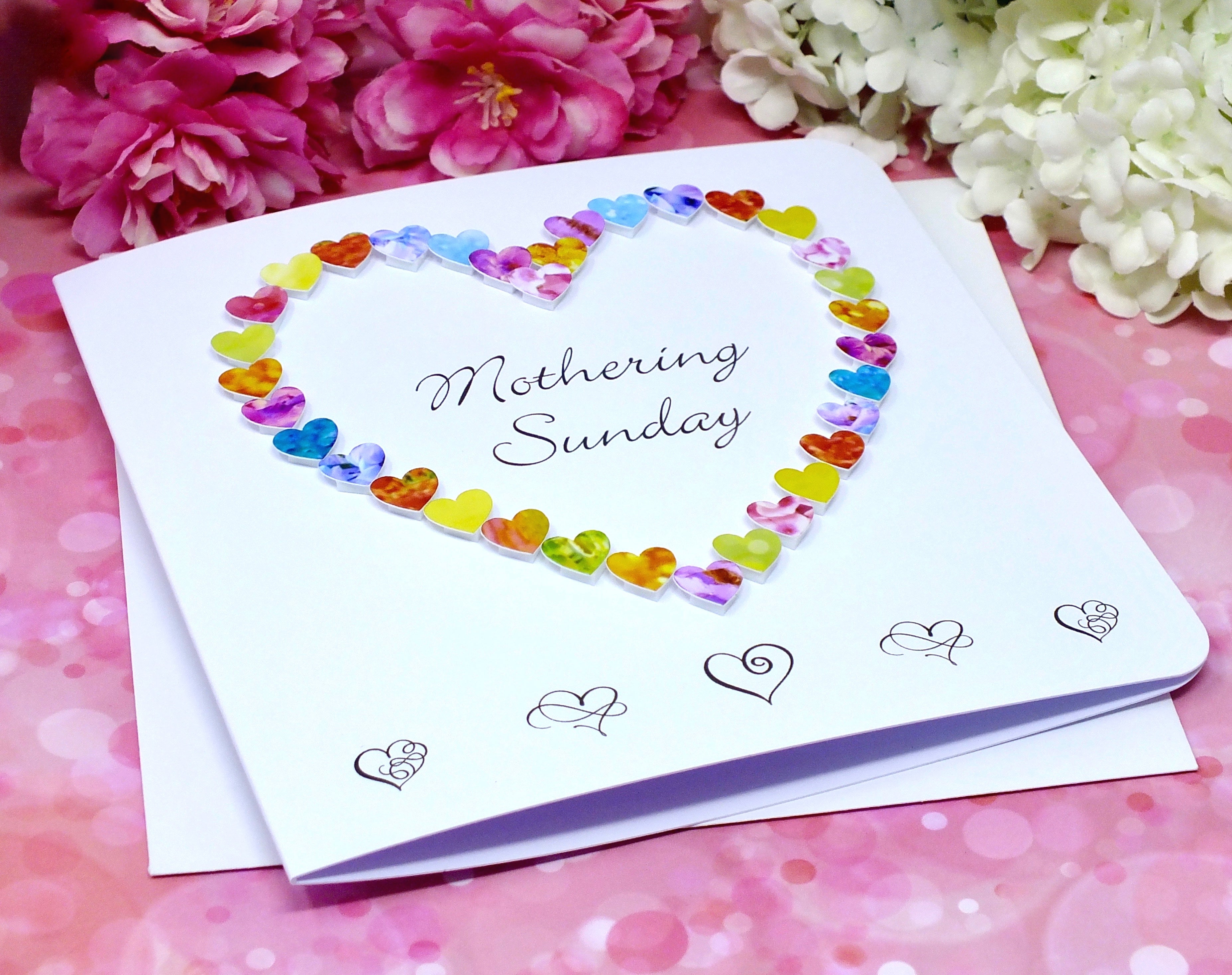 Mothering Sunday Card - Hearts Front