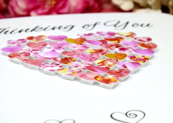Thinking of You Card - Hearts Close Up