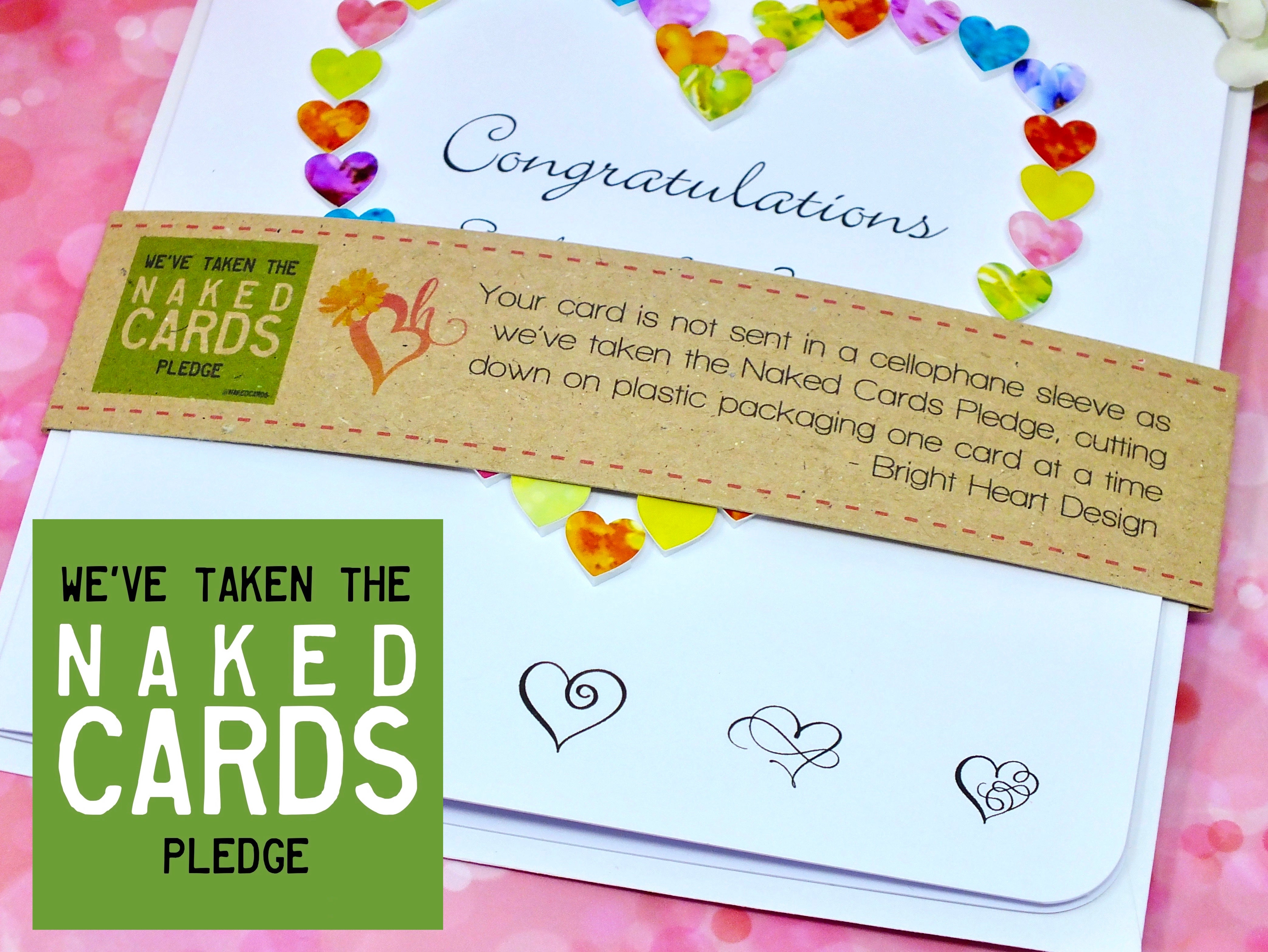Congratulations Card - Hearts, Personalised + Band