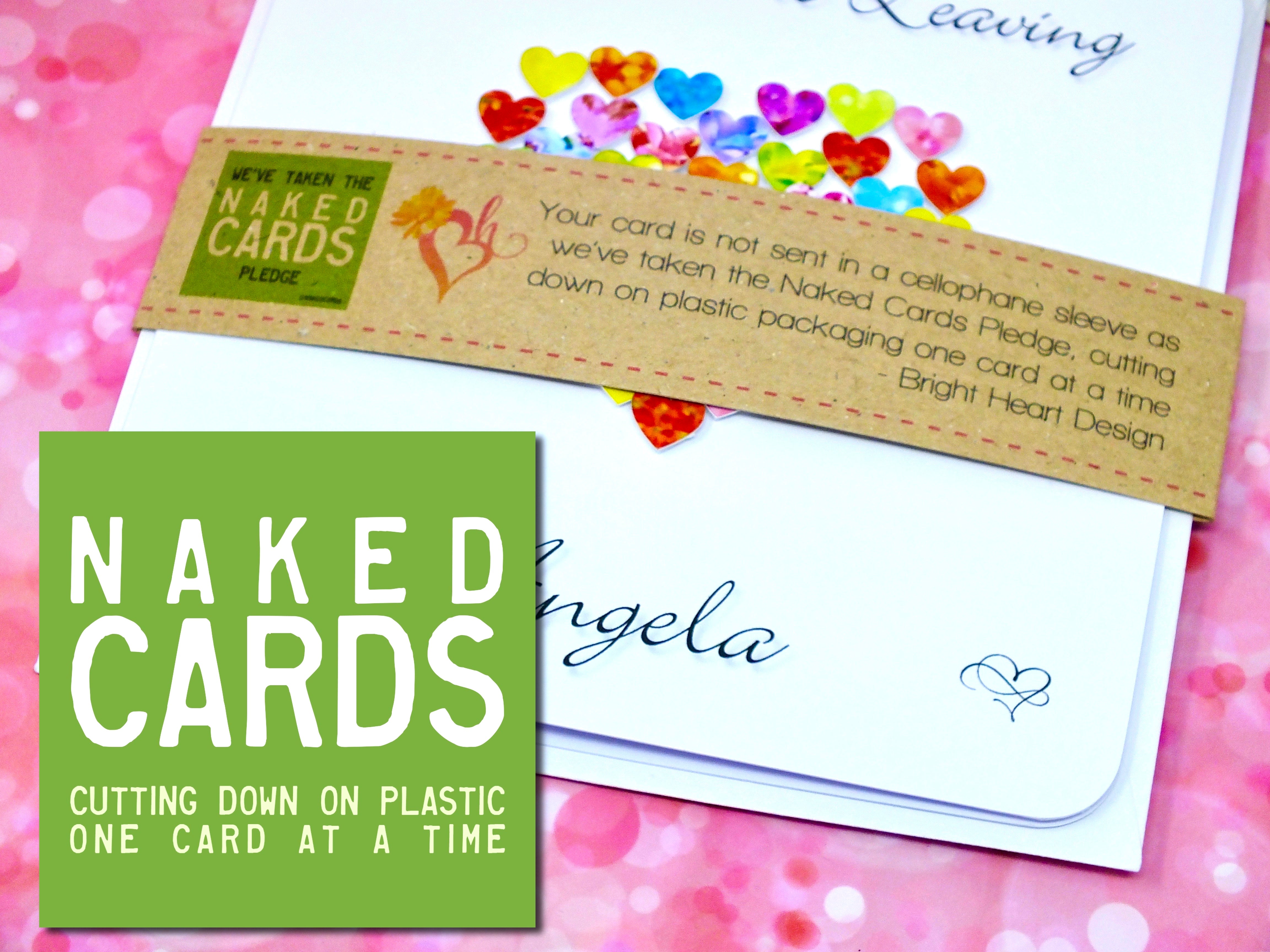 Sorry You're Leaving Card - Hearts, Personalised + Band