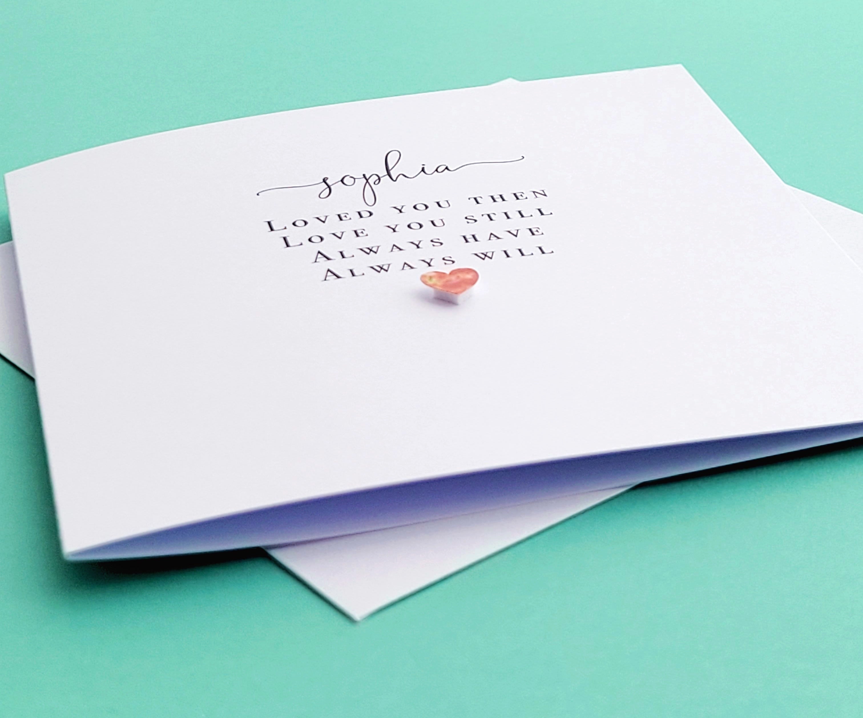 I Love You, Anniversary / Valentines Card - Hearts, Personalised