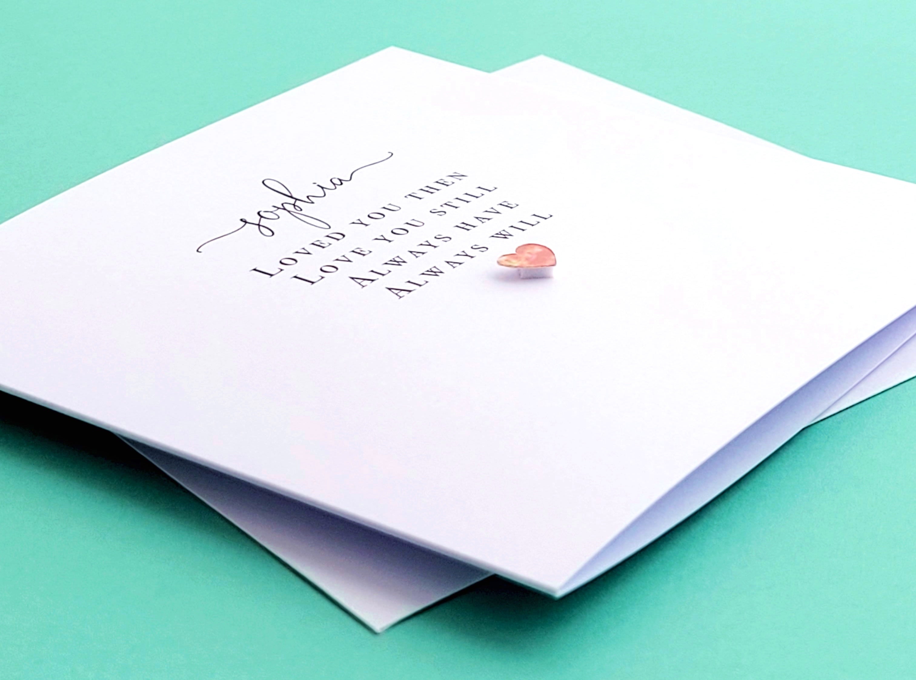 I Love You, Anniversary / Valentines Card - Hearts, Personalised