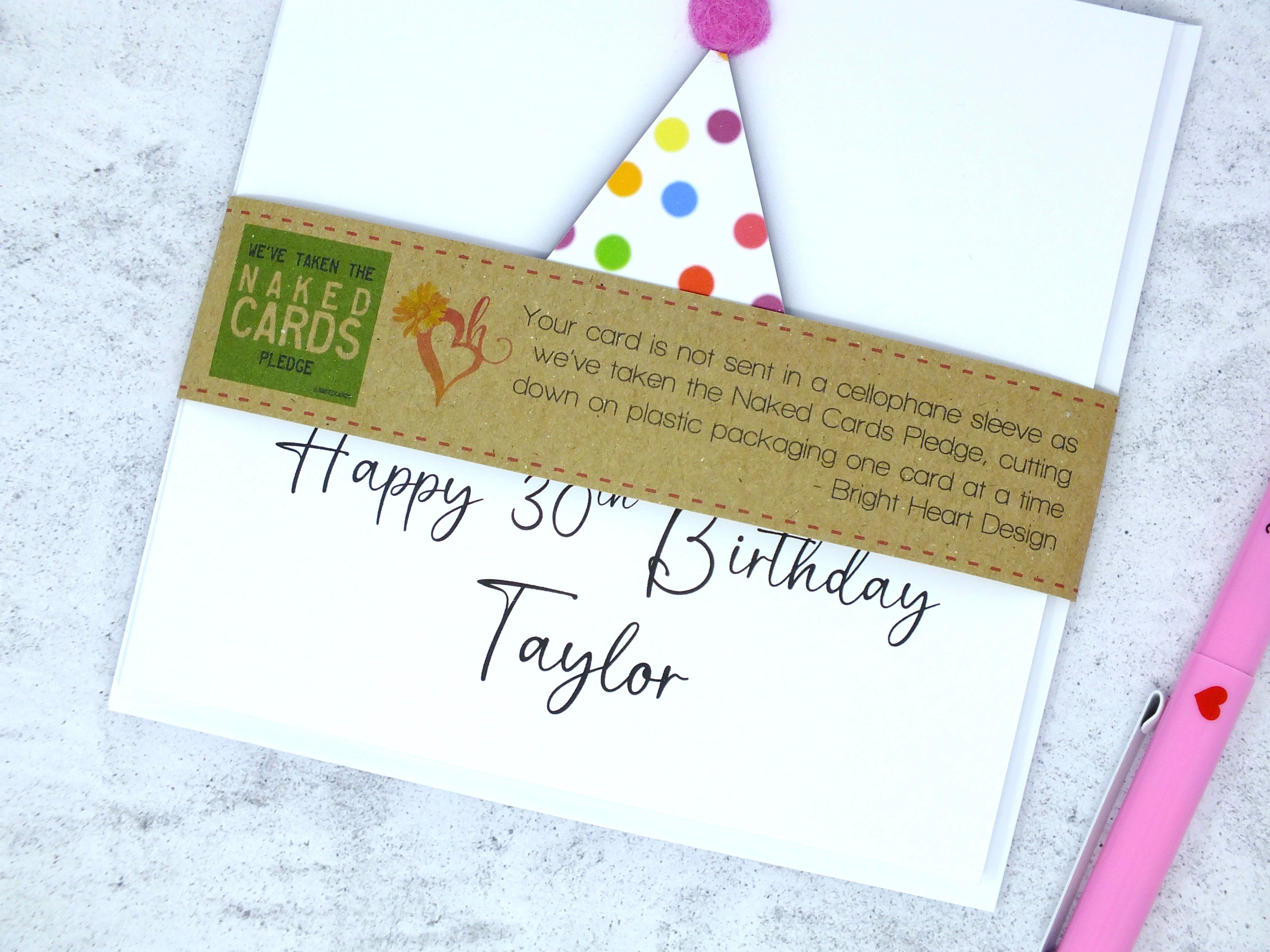 Any Age Personalised Birthday Card for Her - Party Hat