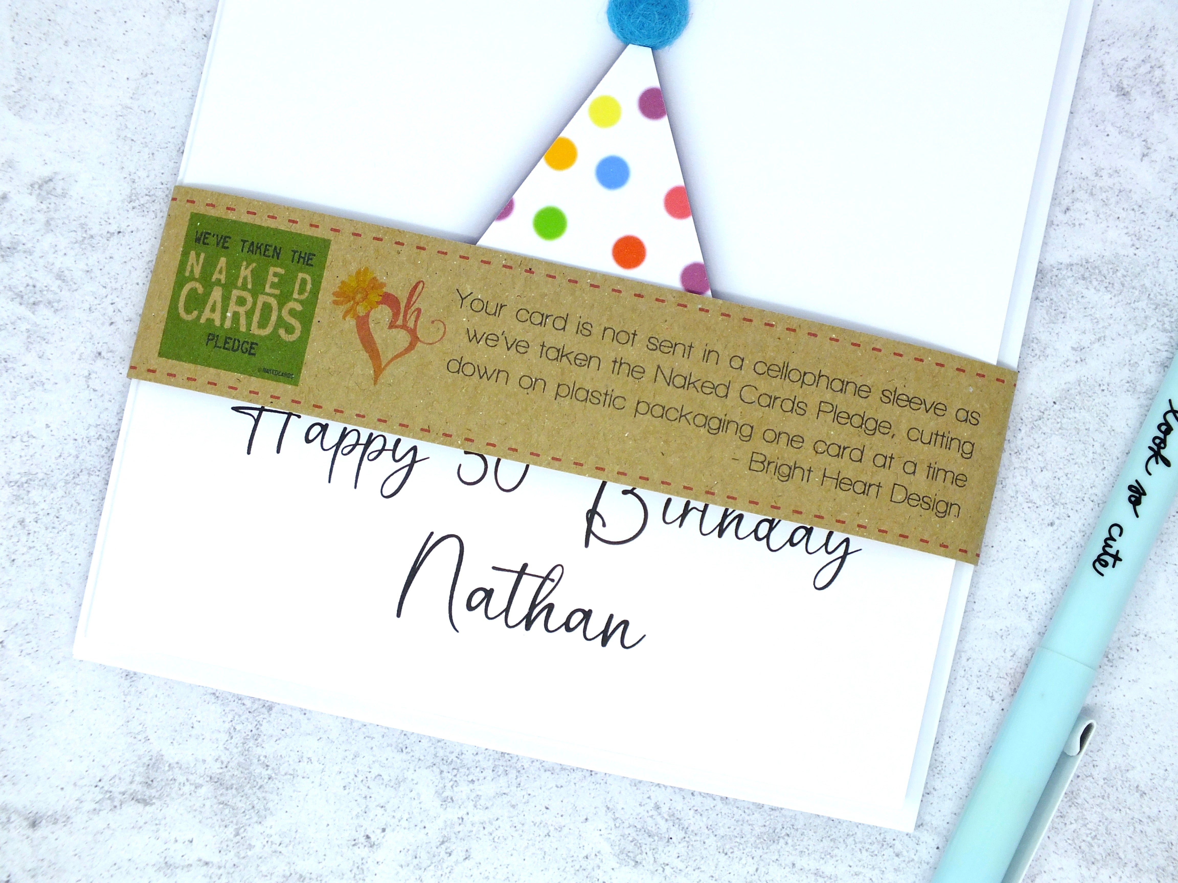 Any Age Personalised Birthday Card for Him - Party Hat