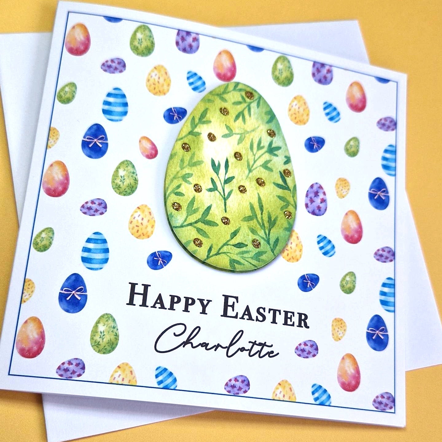 Happy Easter Card - Easter Egg, Personalised