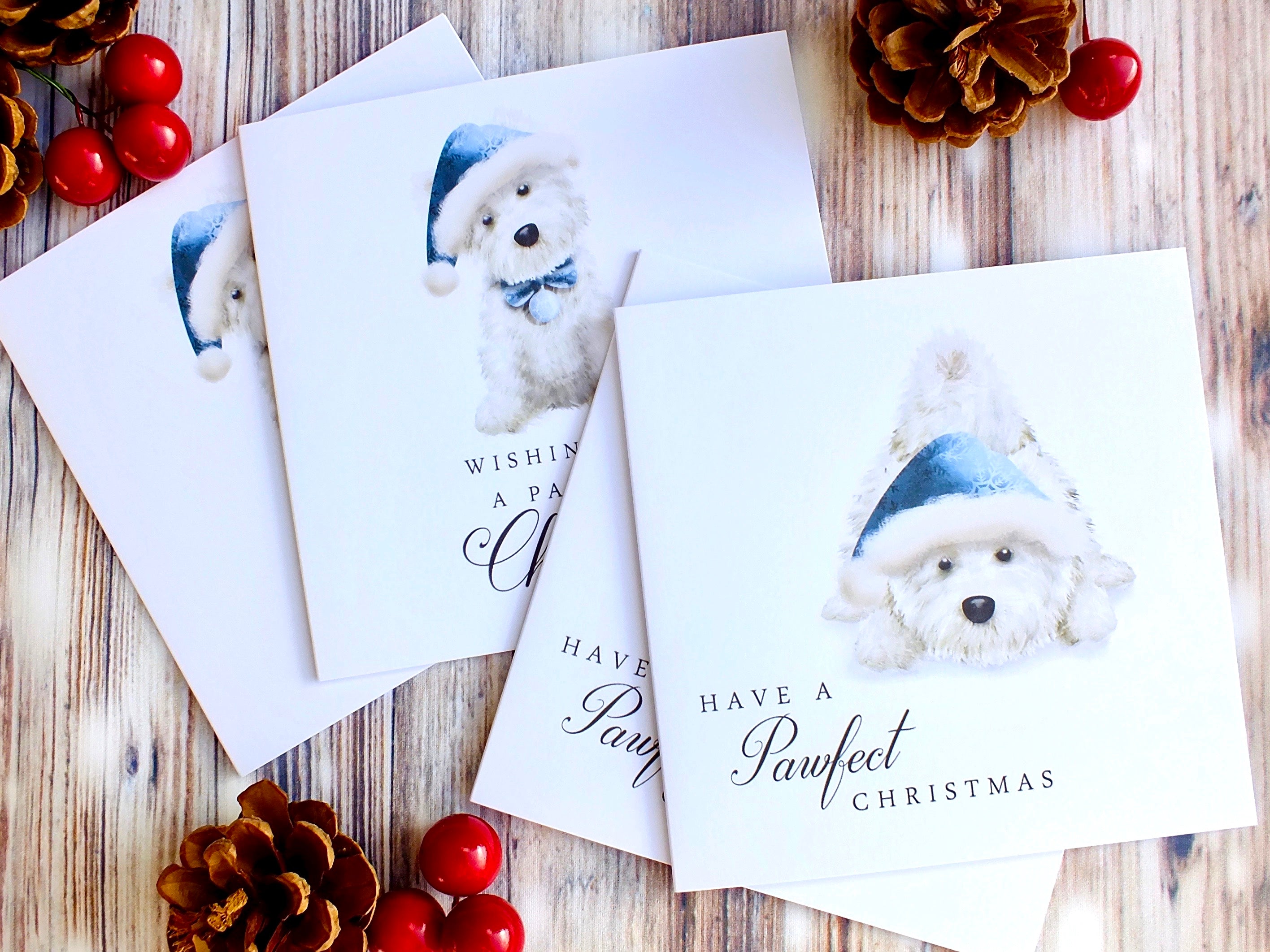 West Highland Westie Dog Christmas Cards - Pack of 4