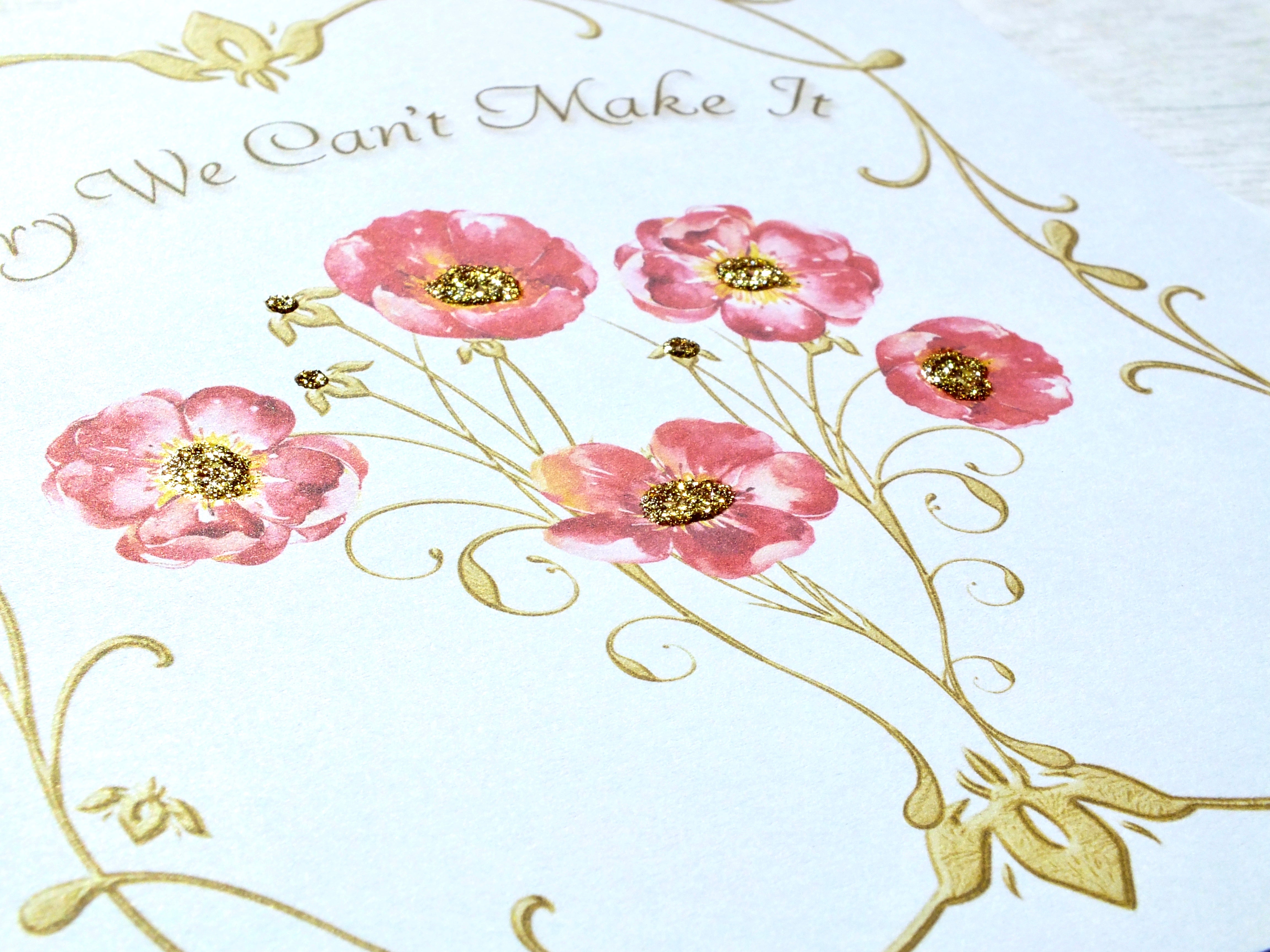 Luxury Wedding Regret Card - Rustic Sparkle