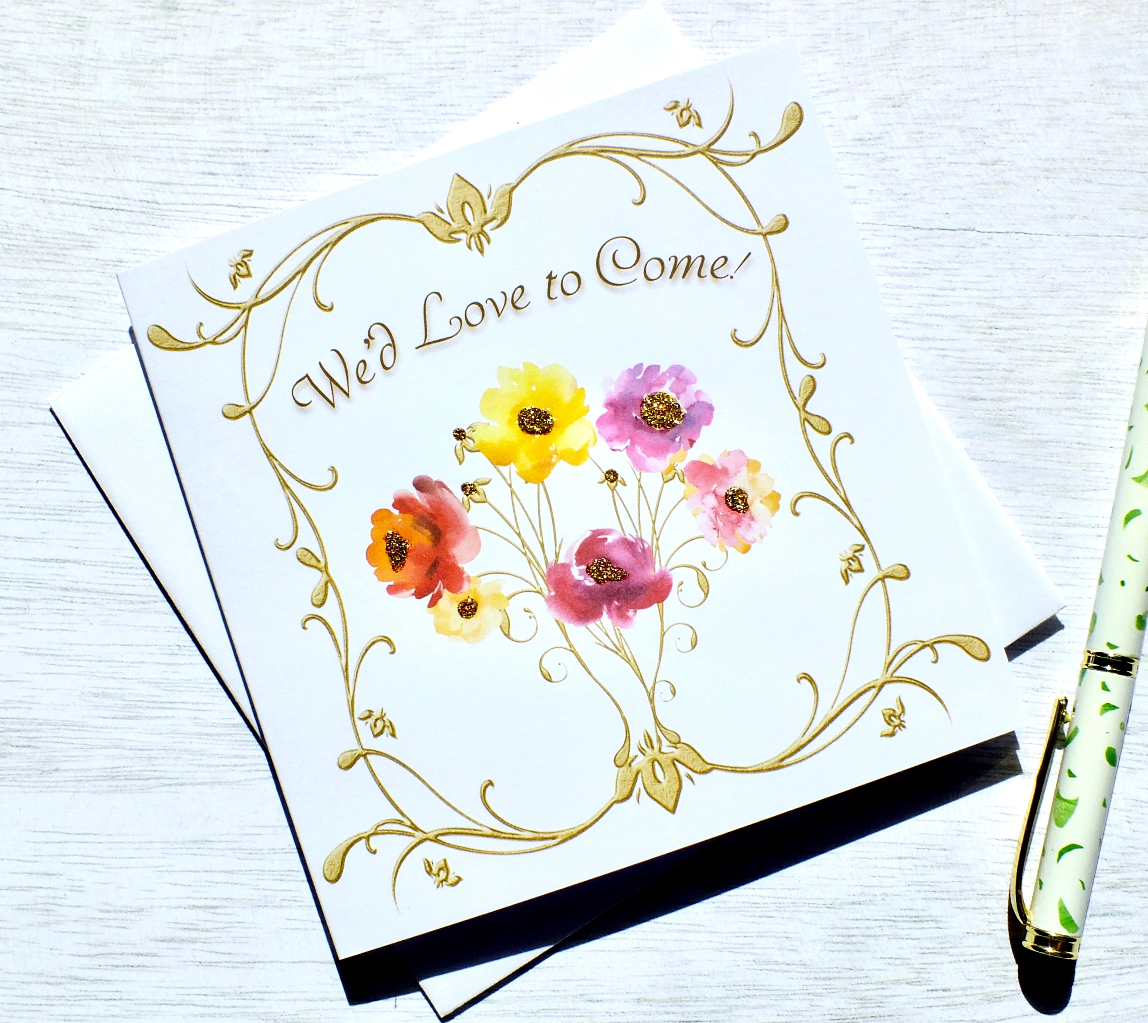 Luxury Wedding Acceptance, RSVP Reply Card - Rustic Sparkle