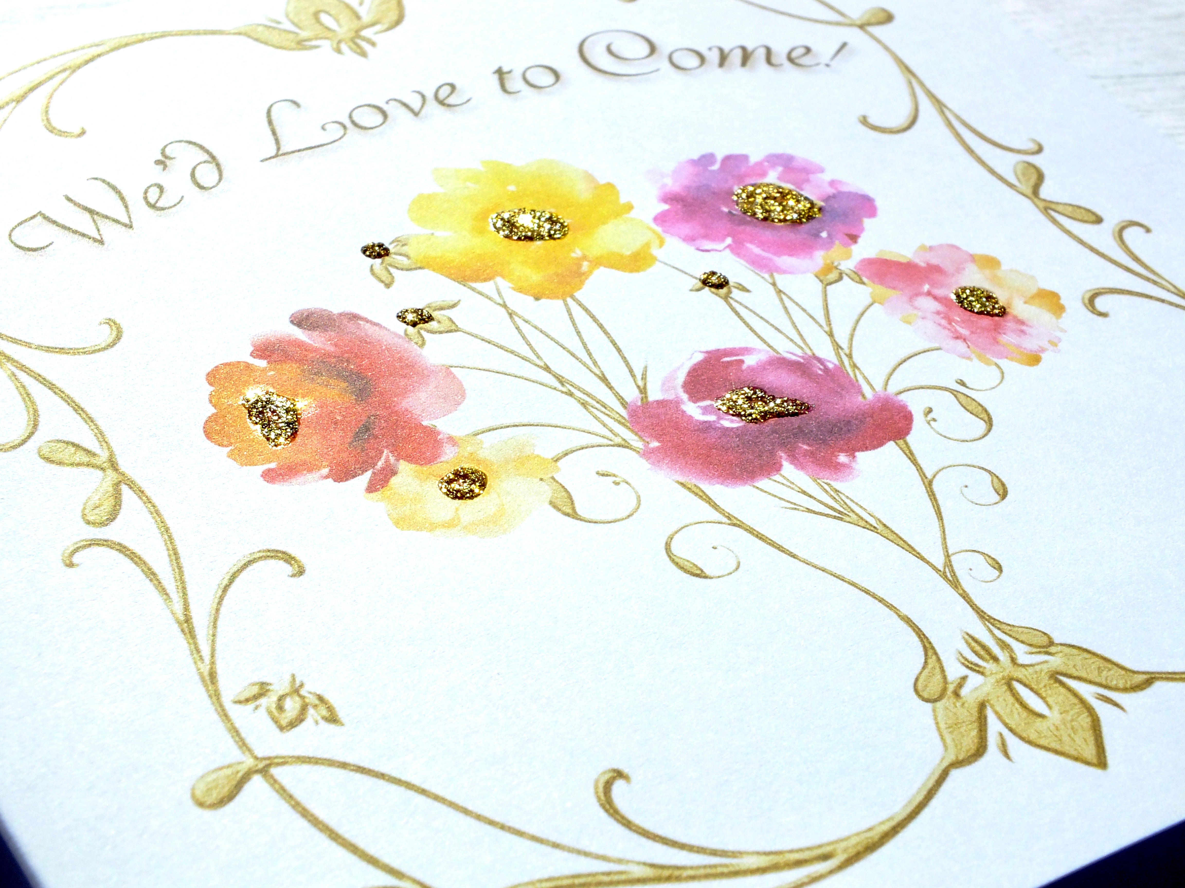 Luxury Wedding Acceptance, RSVP Reply Card - Rustic Sparkle