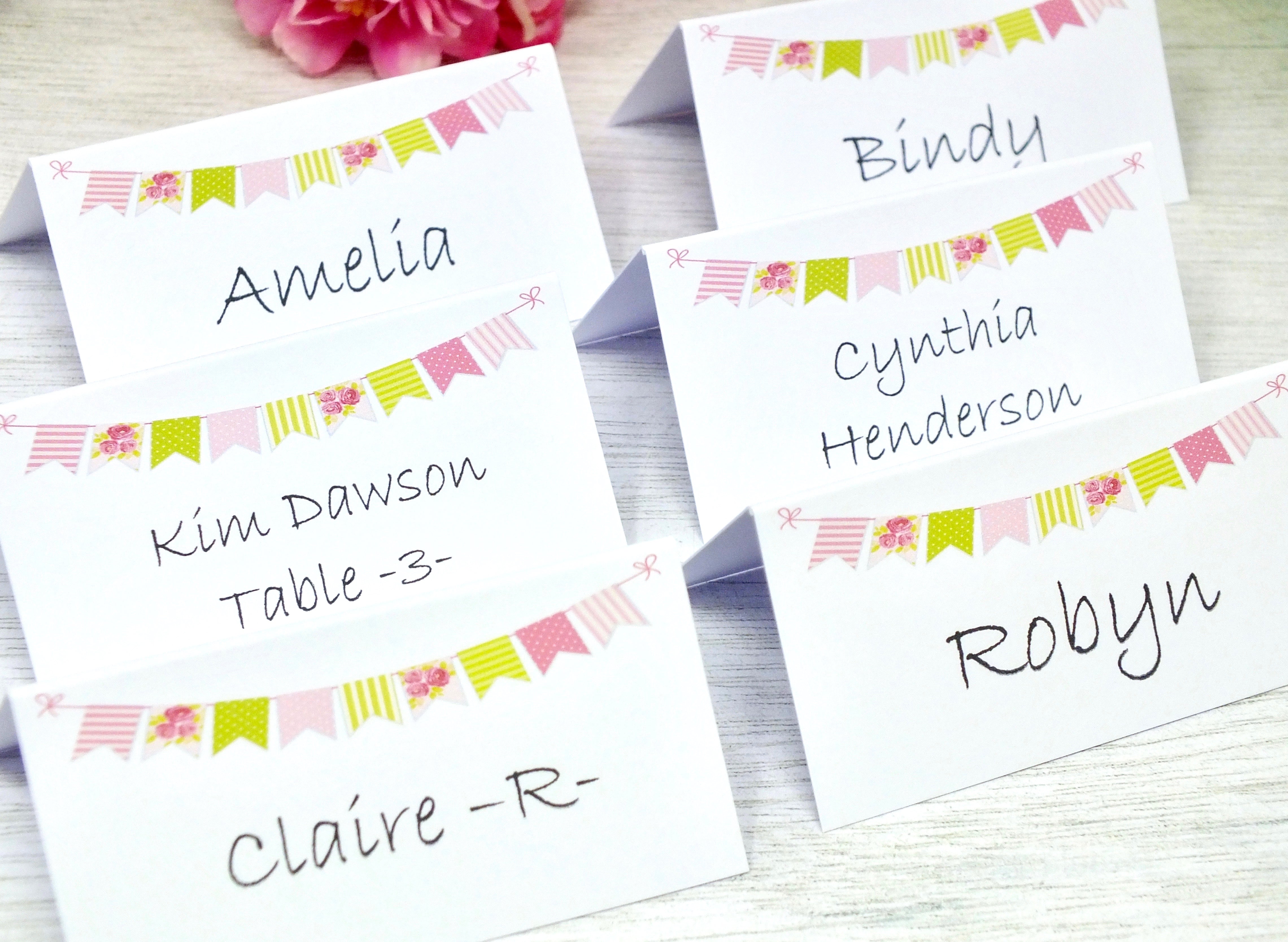 Bunting Place Cards for Wedding / Party - Pack of 12