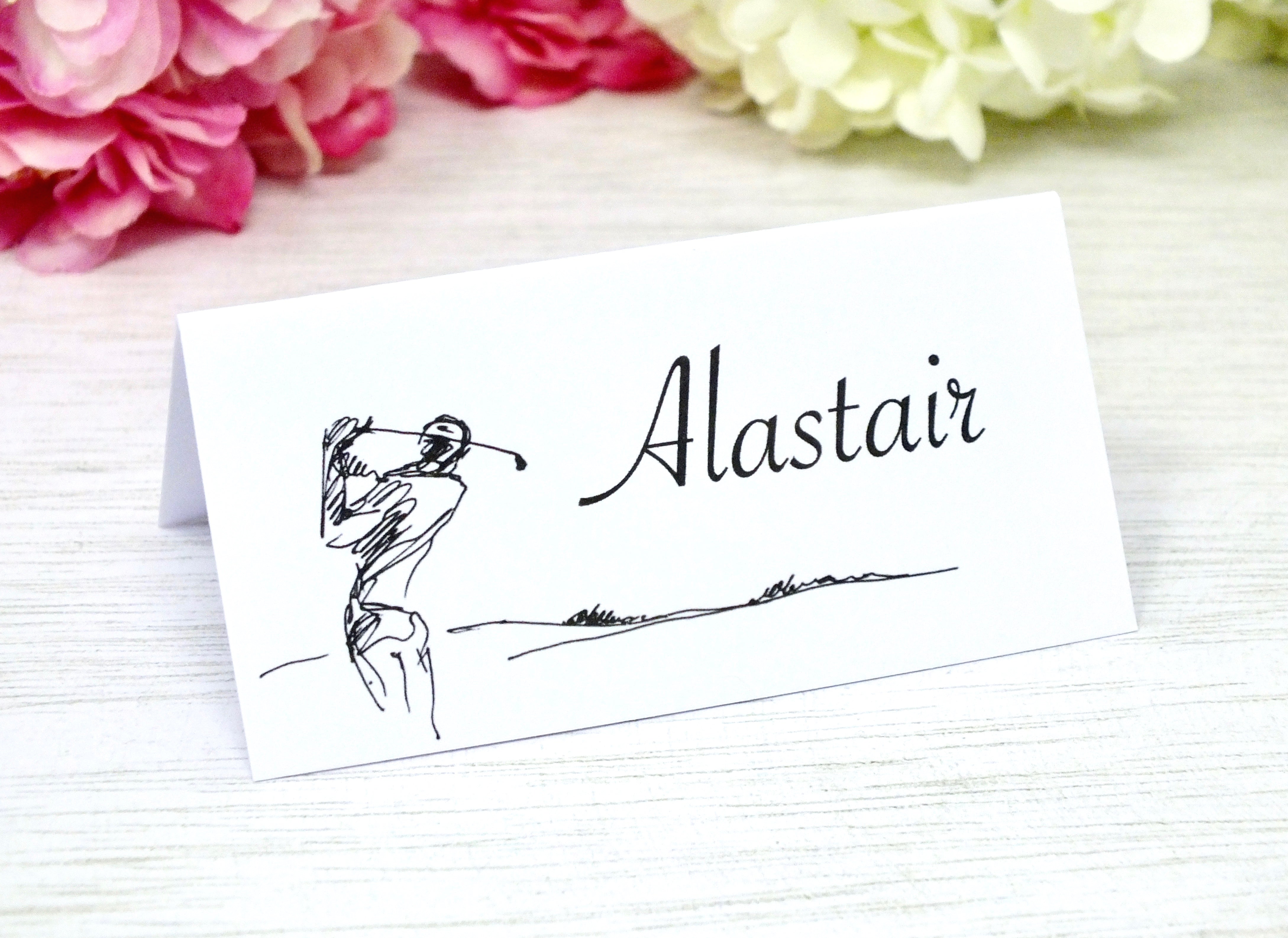 Golf Place Cards - Sport Themed Wedding / Dinner - Pack of 12