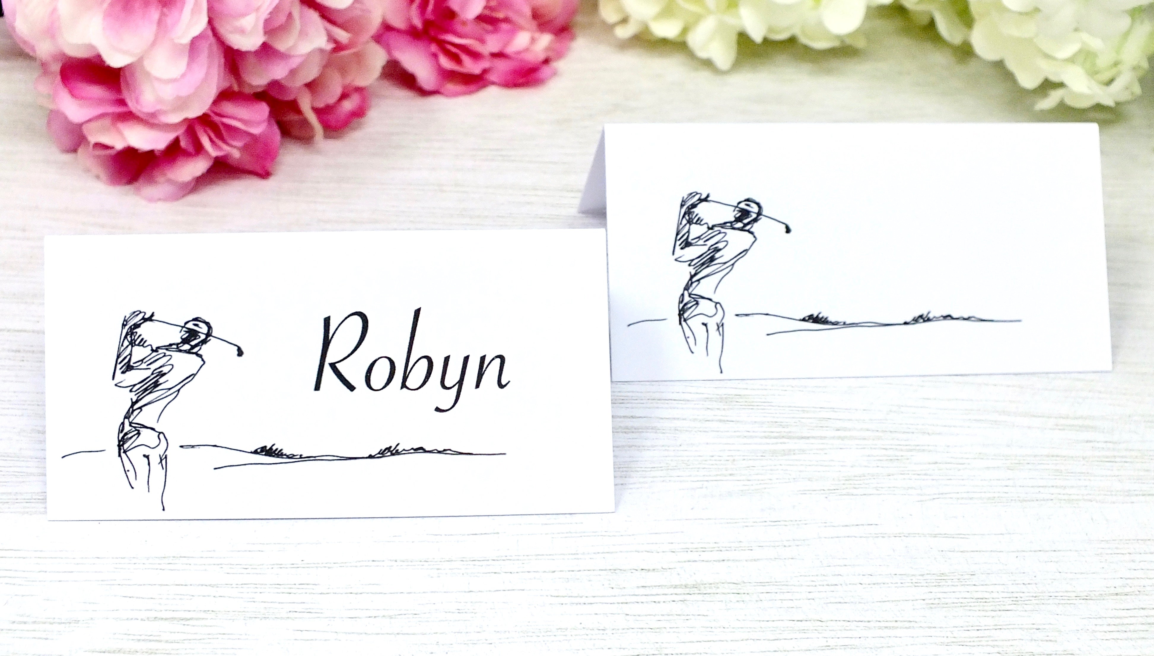 Golf Place Cards - Sport Themed Wedding / Dinner - Pack of 12