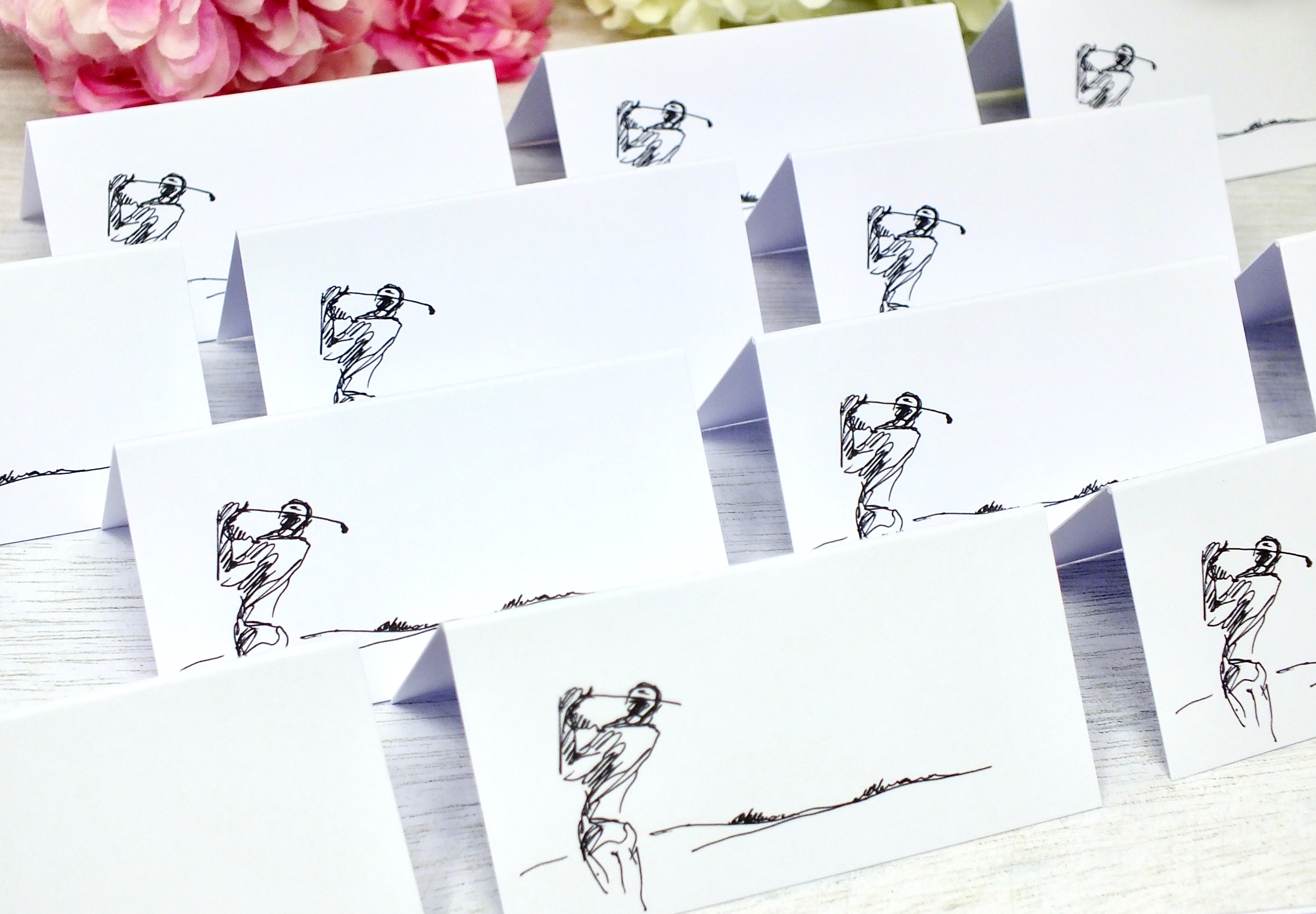 Golf Place Cards - Sport Themed Wedding / Dinner - Pack of 12