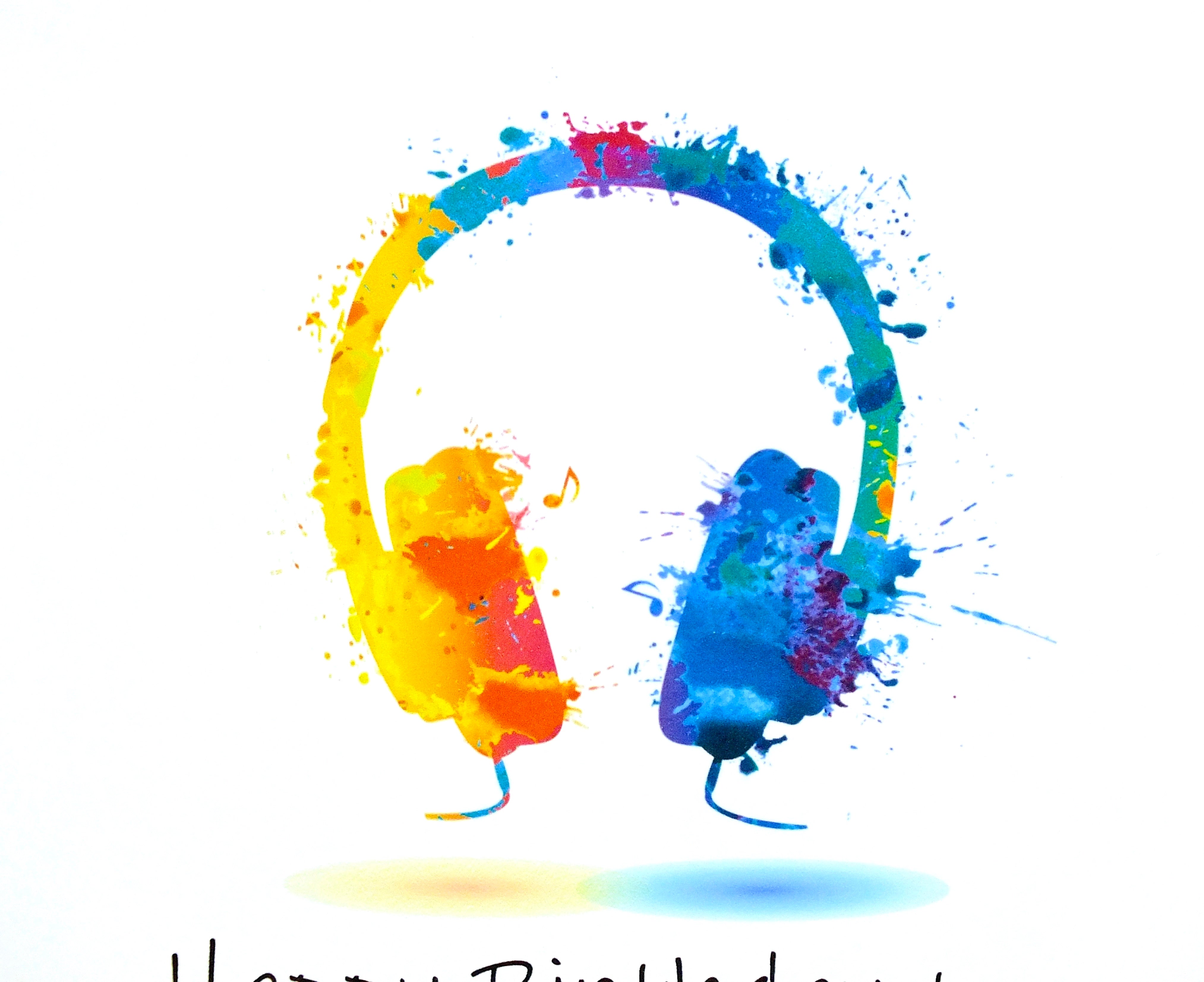 Awesome Brother Birthday Card - Colourful Headphones