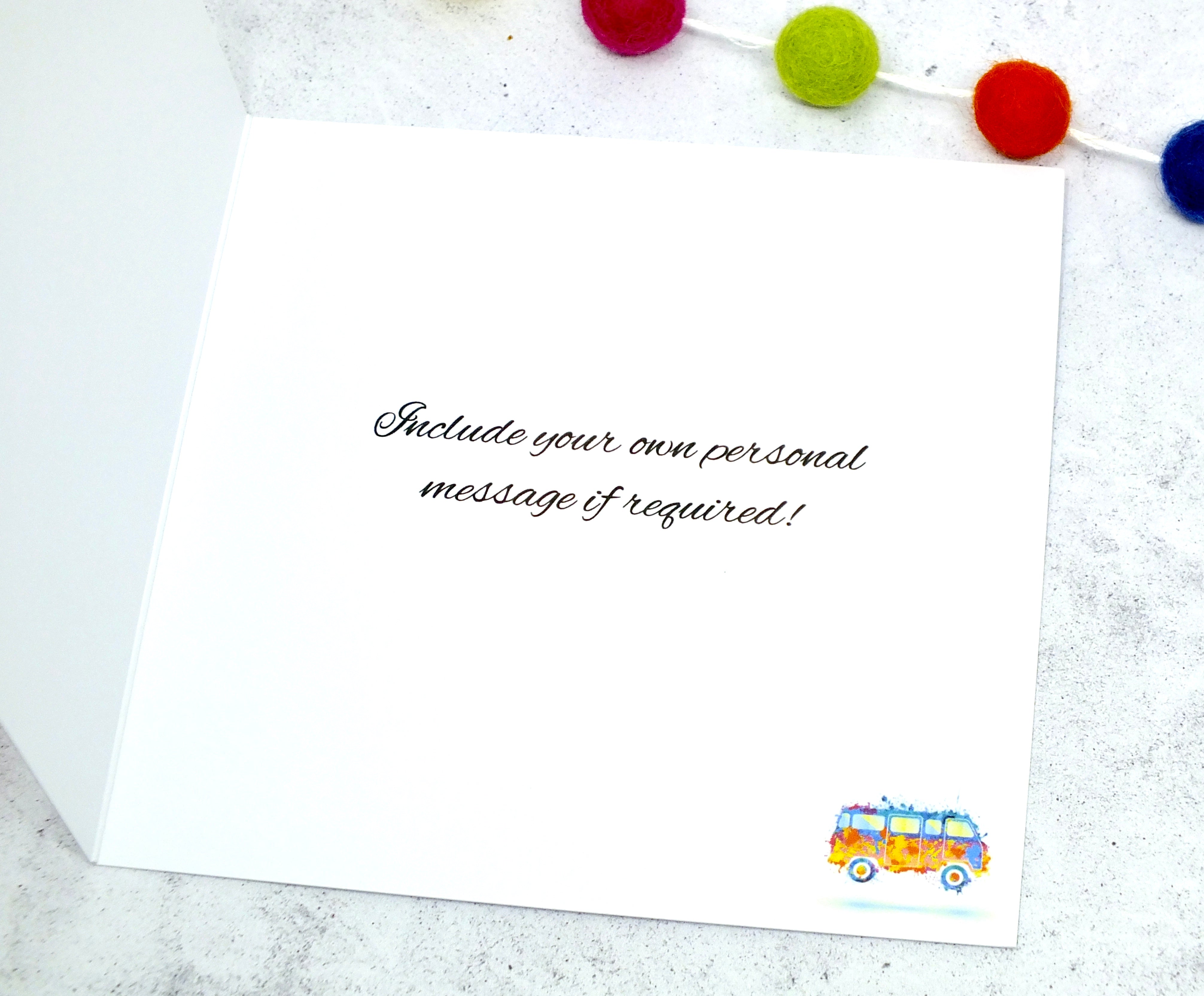 Personalised Birthday Card - Colourful Campervan