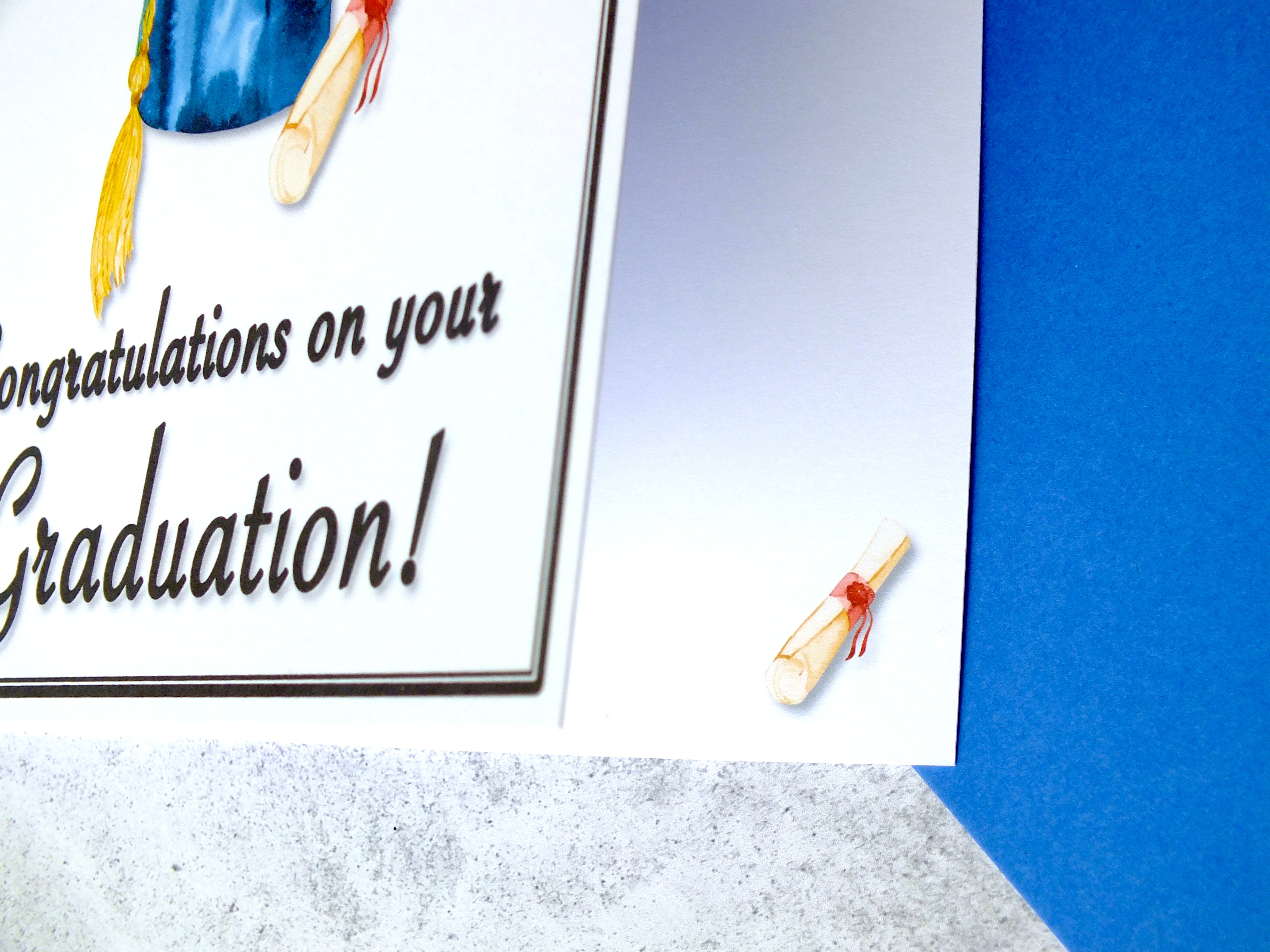Graduation Card for Him or Her - Personalised, Watercolour