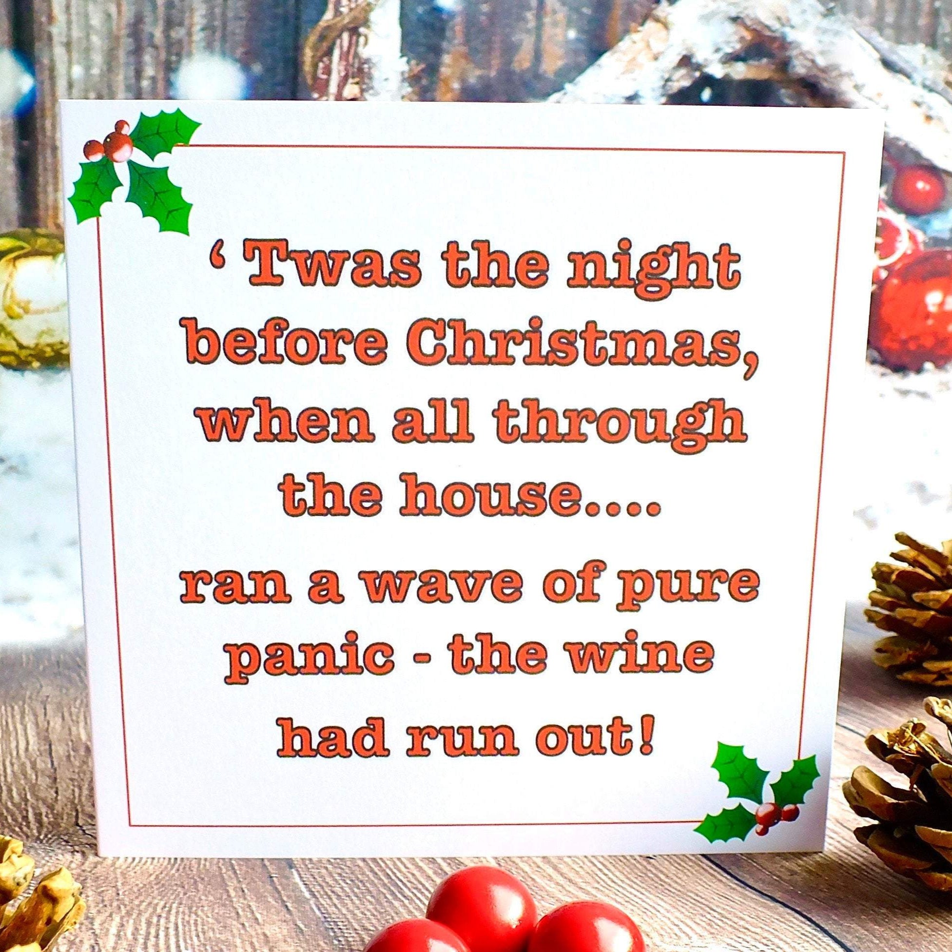 Funny Christmas Cards - Pack of 4 - 'Twas the Night Before Christmas Main