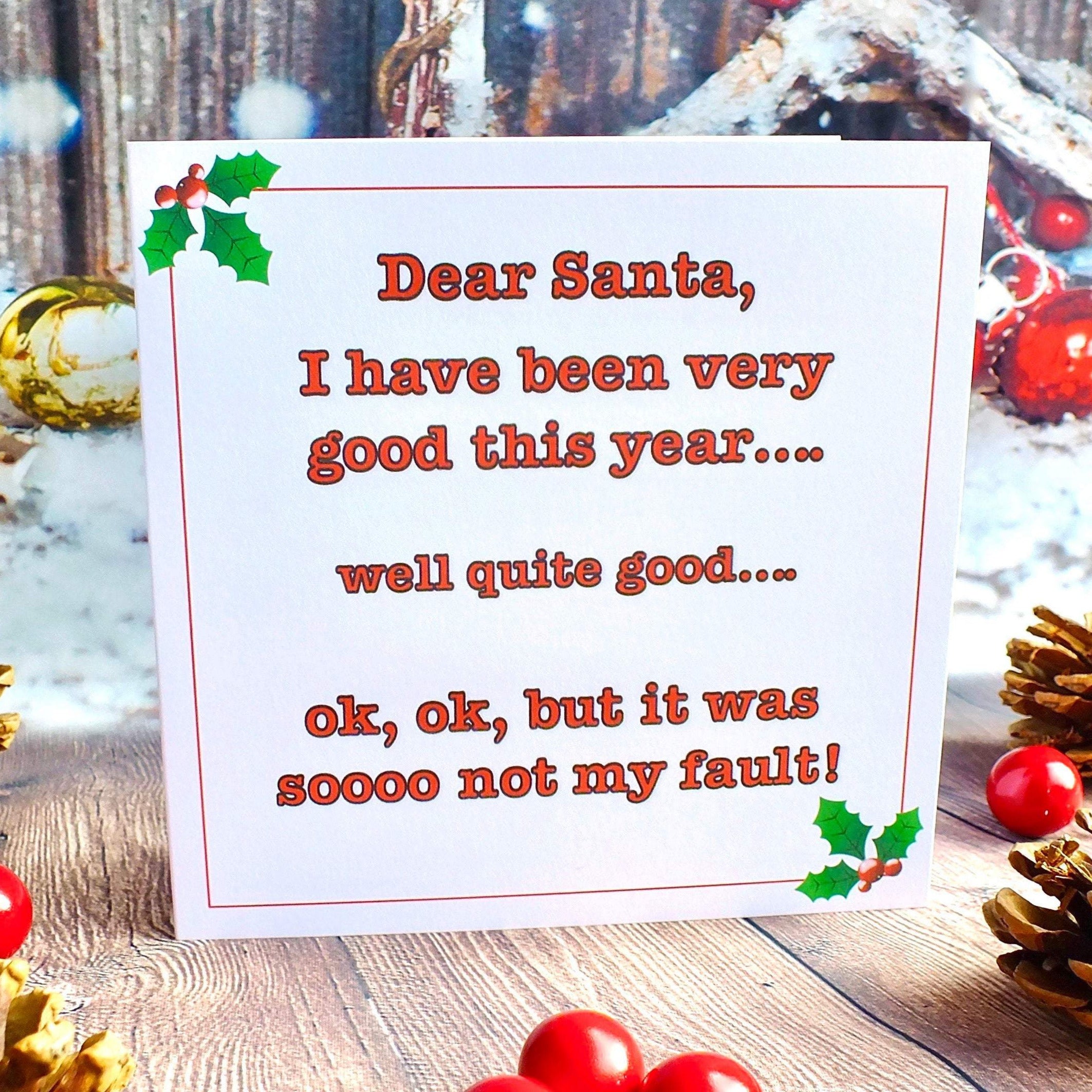 Funny Christmas Cards - Pack of 4 different designs Close Up C