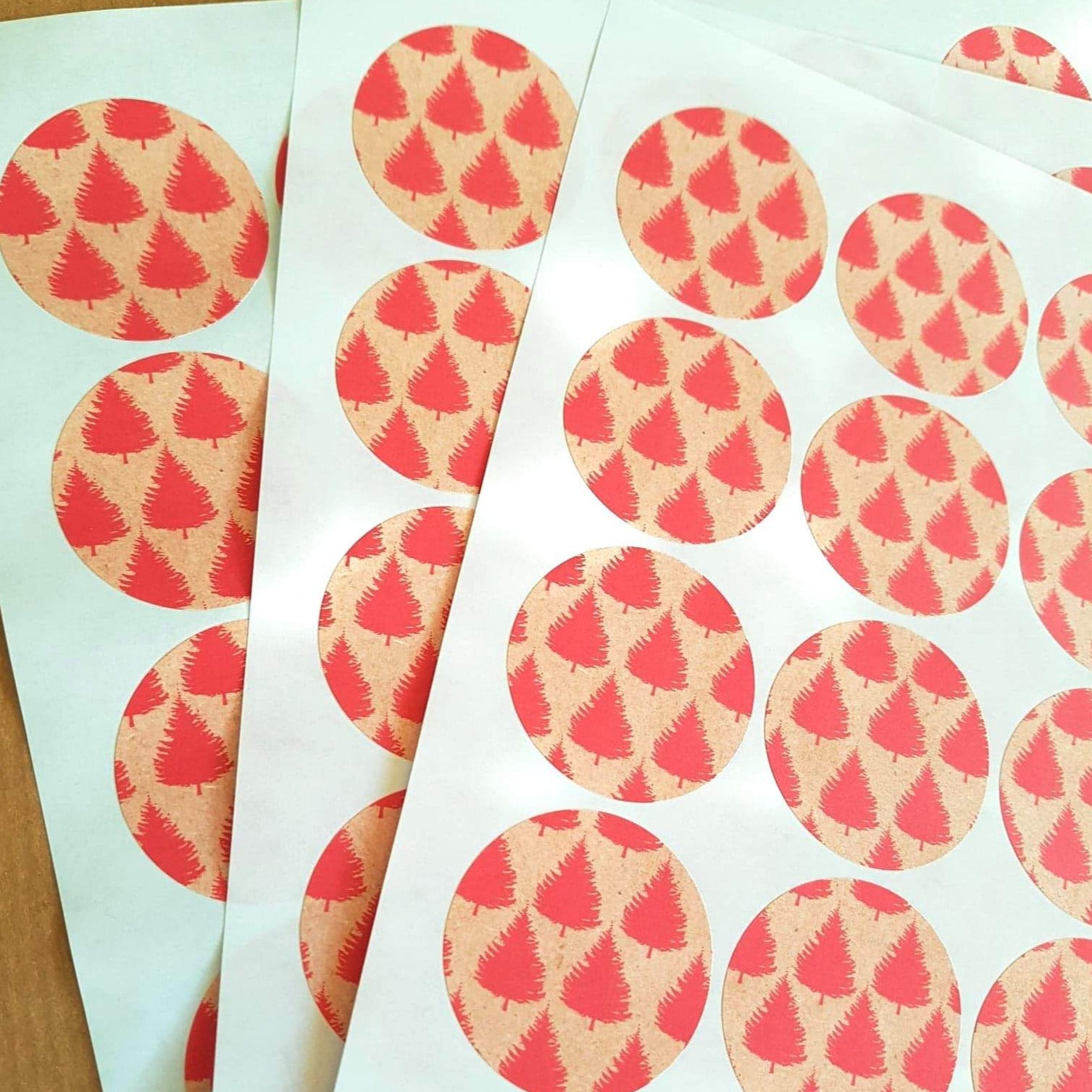 Eco-Friendly Christmas Tree Stickers for Kraft Gift Wap - Set of 105 Side