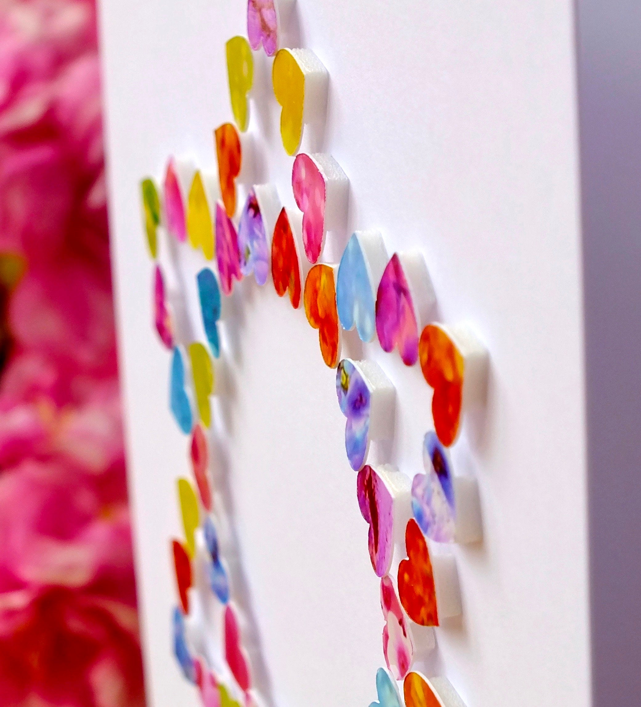 Mazel Tov / Congratulations Card - Hearts Close Up