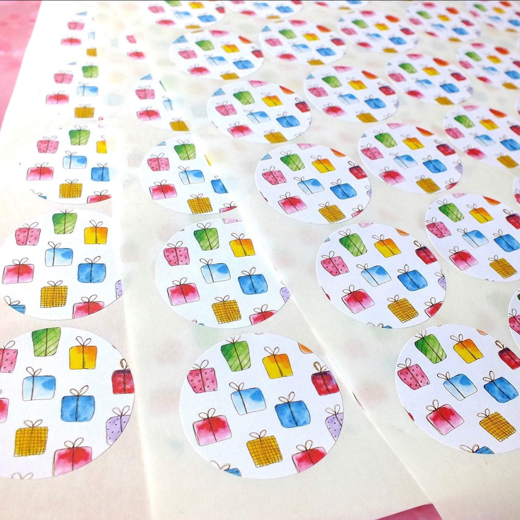 Eco-Friendly Gift Box Stickers for Gift Wrap - Set of 105 Side