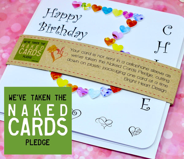 3rd Birthday Card - Hearts, Personalised