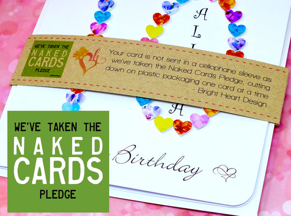 Personalised 10th Birthday Card - Colourful Hearts Design | New Size Options Available | Bright Heart Design